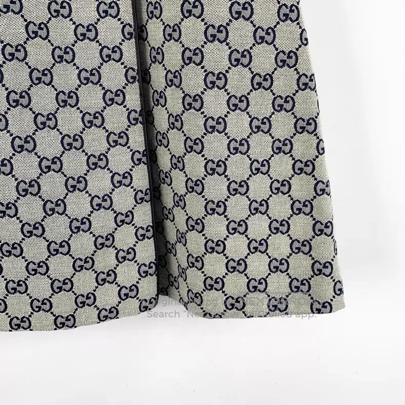 Gucci Gucci Gray logo jacquard full-print cotton casual skirt Size 26" / US 2 / IT 38 - 4 Thumbnail
