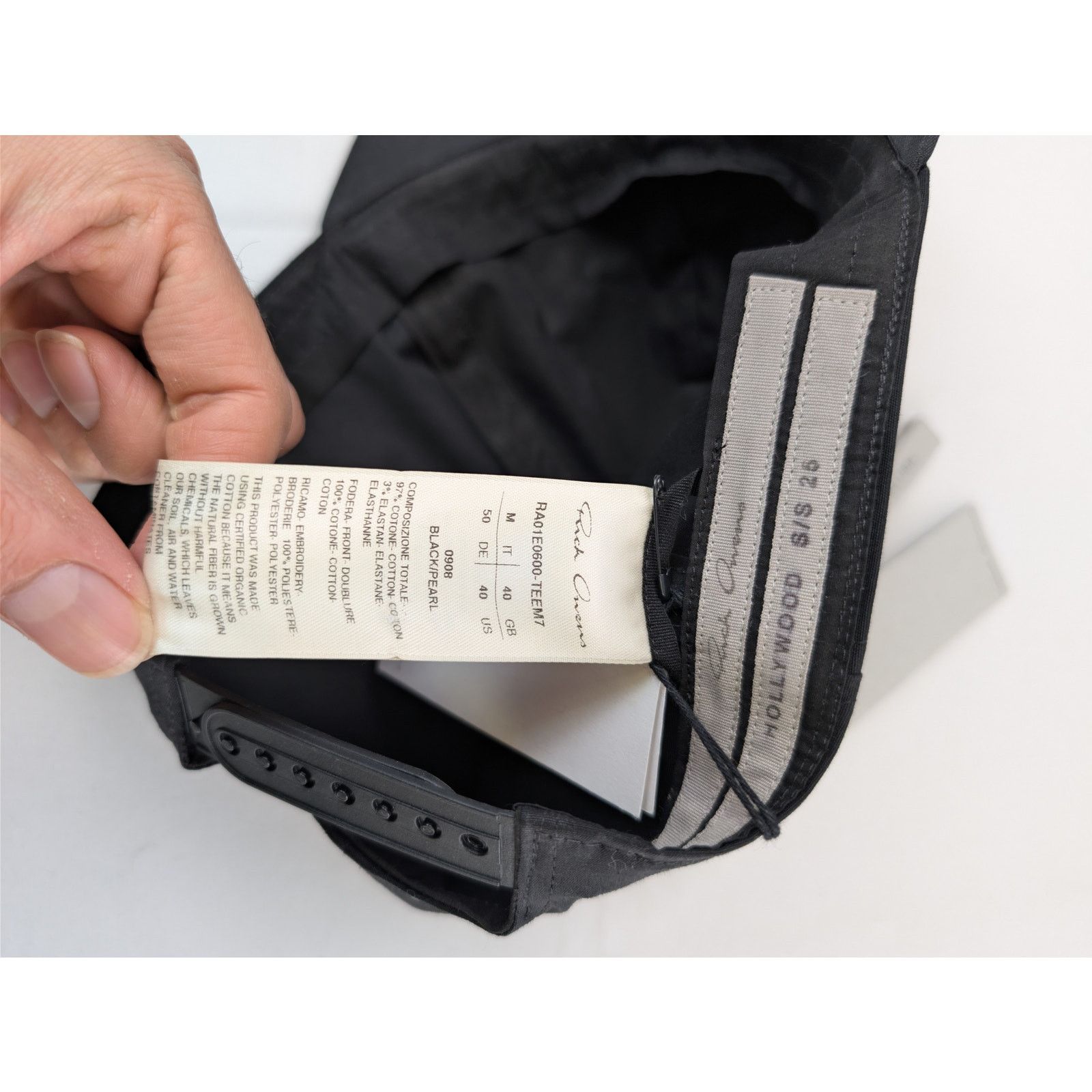 Rick Owens o1rshd1 Size: M / Logo Canvas Baseball Cap / Hat Black/Pearl Size ONE SIZE - 10 Thumbnail