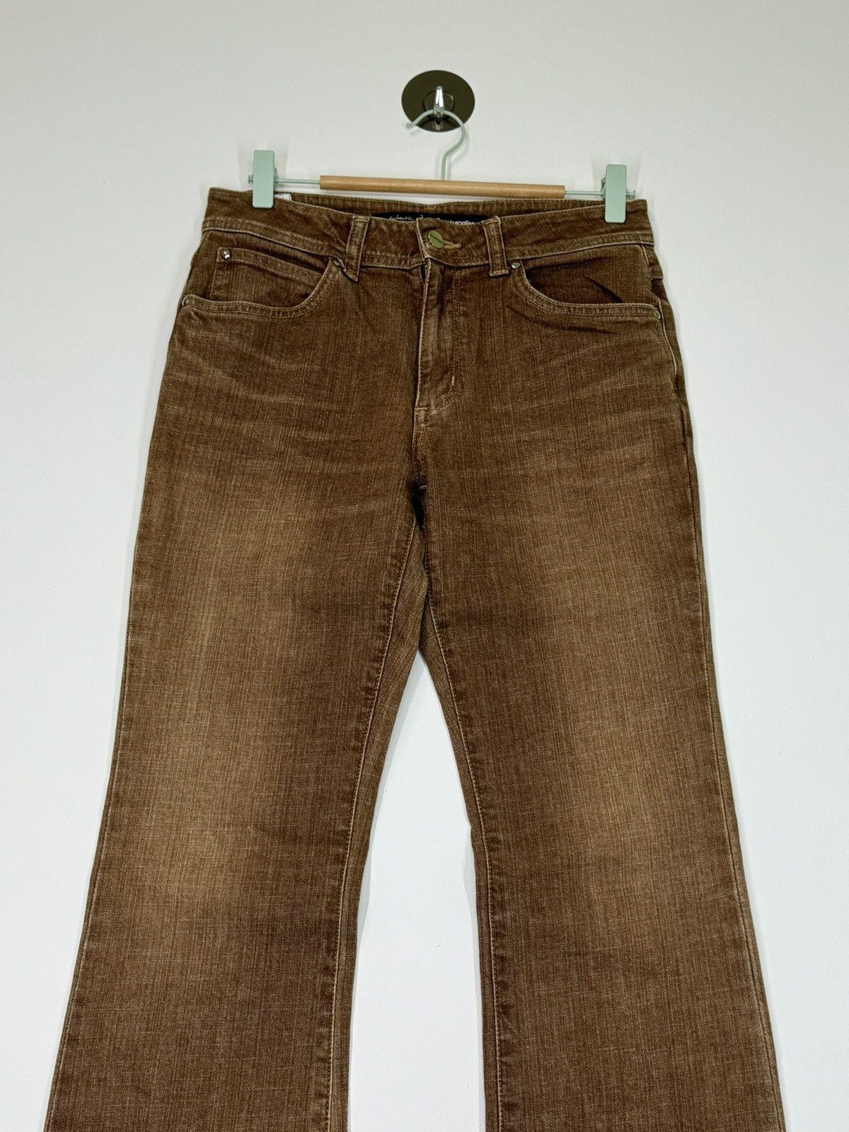 Japanese Brand Flare Vintage Wrangler Brown Wide Leg Denim Size US 28 / EU 44 - 3 Thumbnail