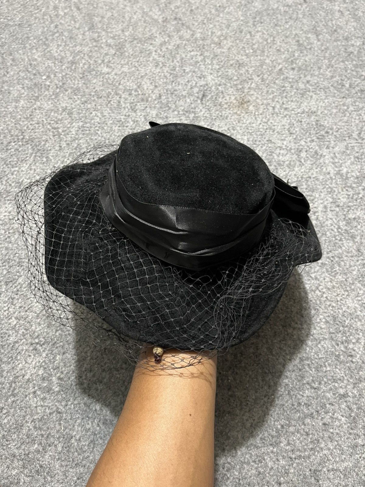 Other Vintage 60s Betmar Veil Wool Hat Black USA Size ONE SIZE - 4 Thumbnail