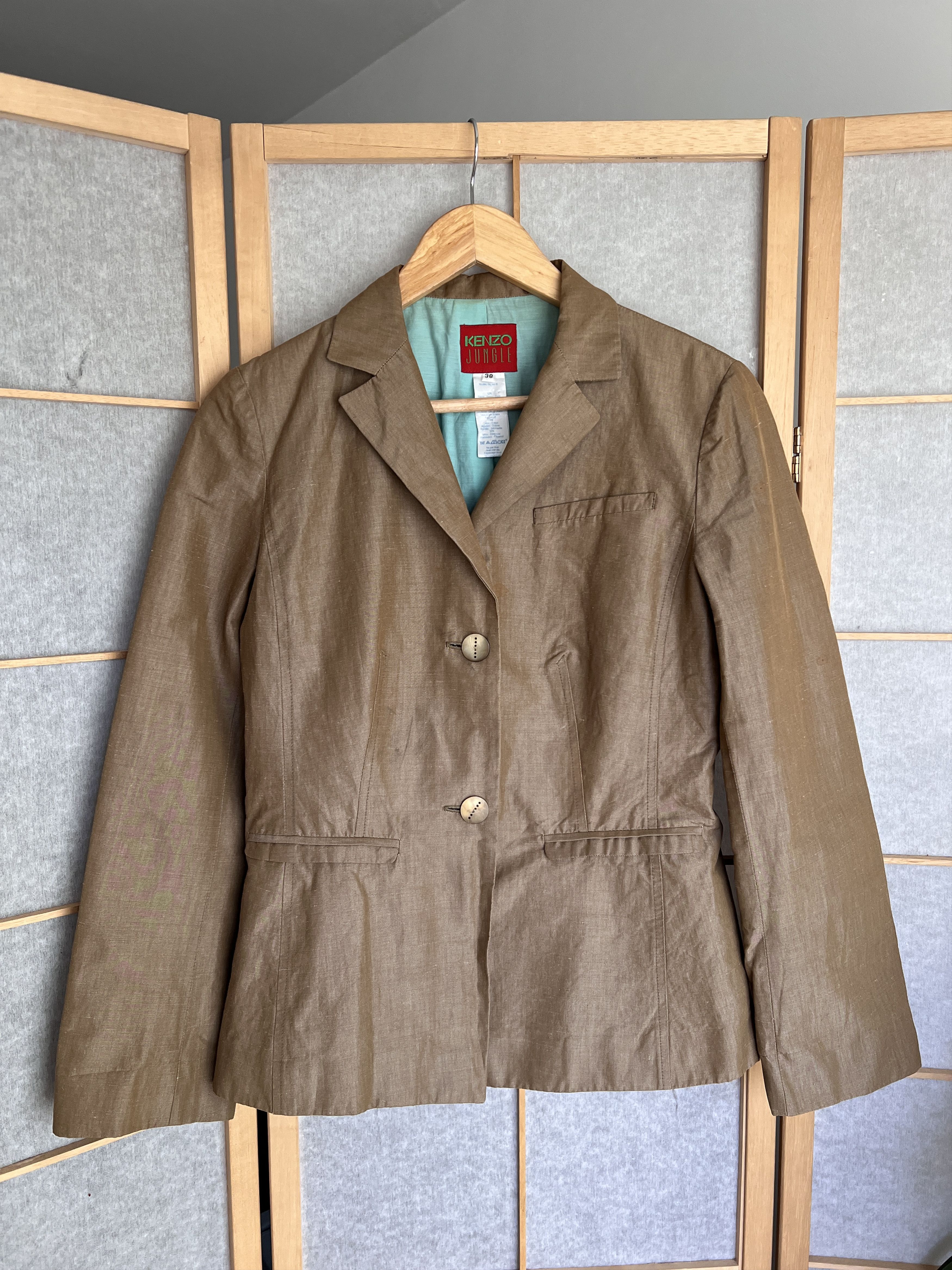 Kenzo Rare! Kenzo Jungle vintage 1990s rami blazer jacket luxury Size M / US 6-8 / IT 42-44 - 18 Thumbnail
