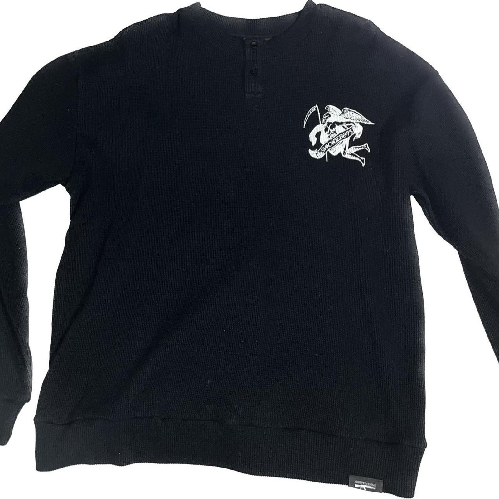 G59 Records G59 $uicideboy$ black patched henley Size US M / EU 48-50 / 2 - 2 Thumbnail