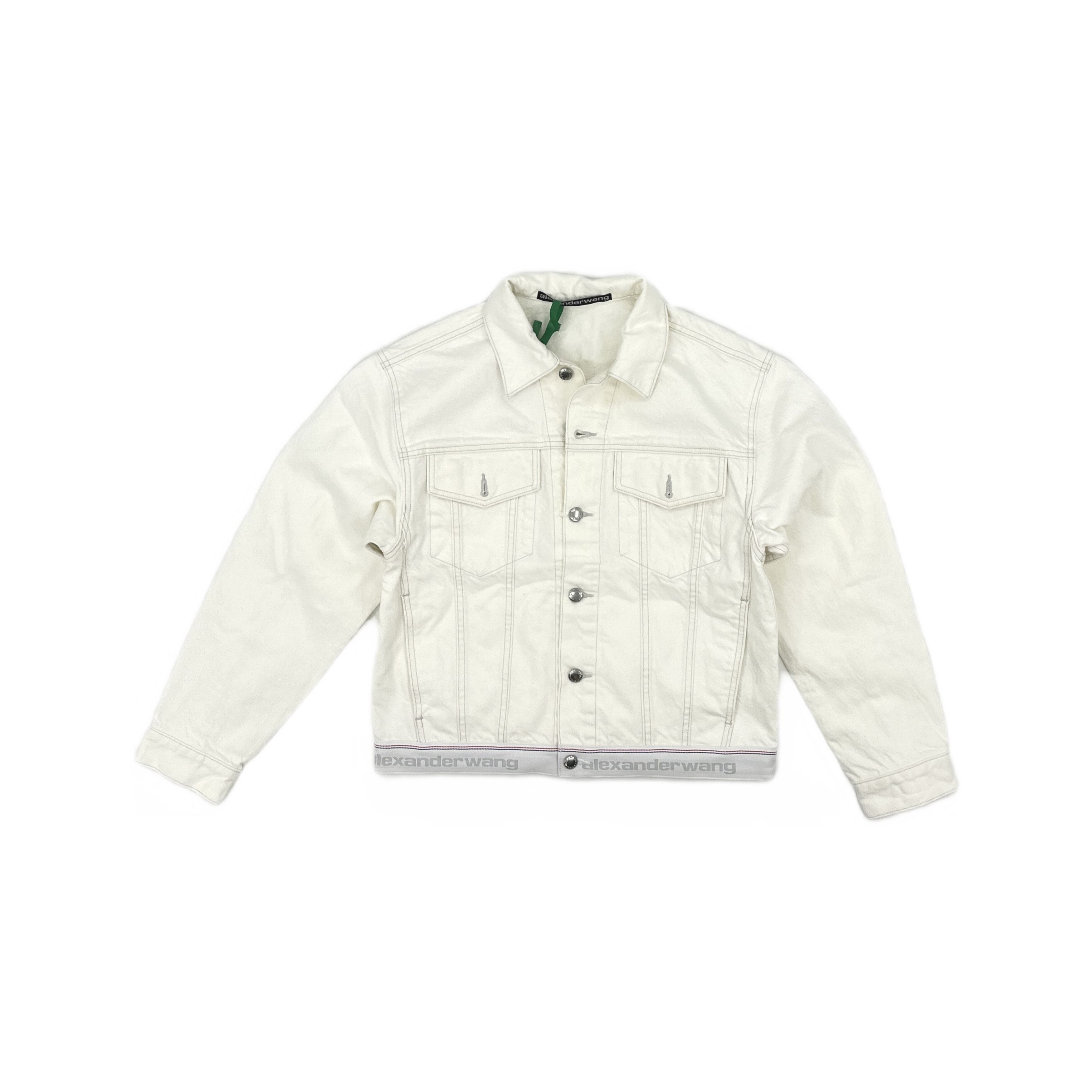 Alexander Wang Alexander Wang Logo Webbing Trucker Jacket White Size XS Size XS / US 0-2 / IT 36-38 - 1 Thumbnail