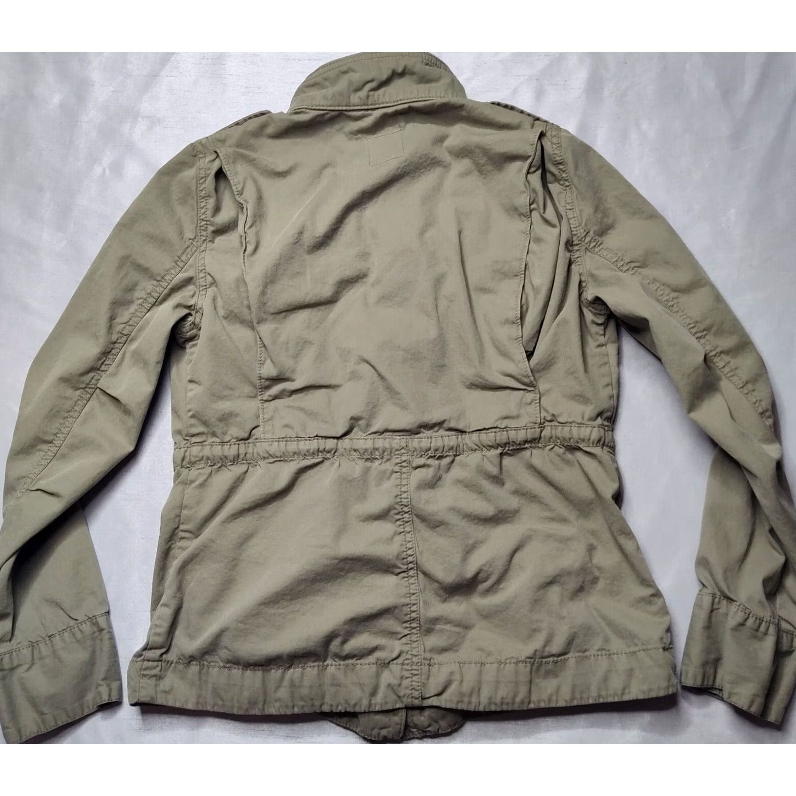 Gap GAP Women Small Olive Drab 100% Cotton Long Sleeve Utility Jacket, Regular Fit, Solid, Full Zip, Pockets, All Seasons, Casual, Green, Jacket, Women Size S / US 4 / IT 40 - 2 Thumbnail