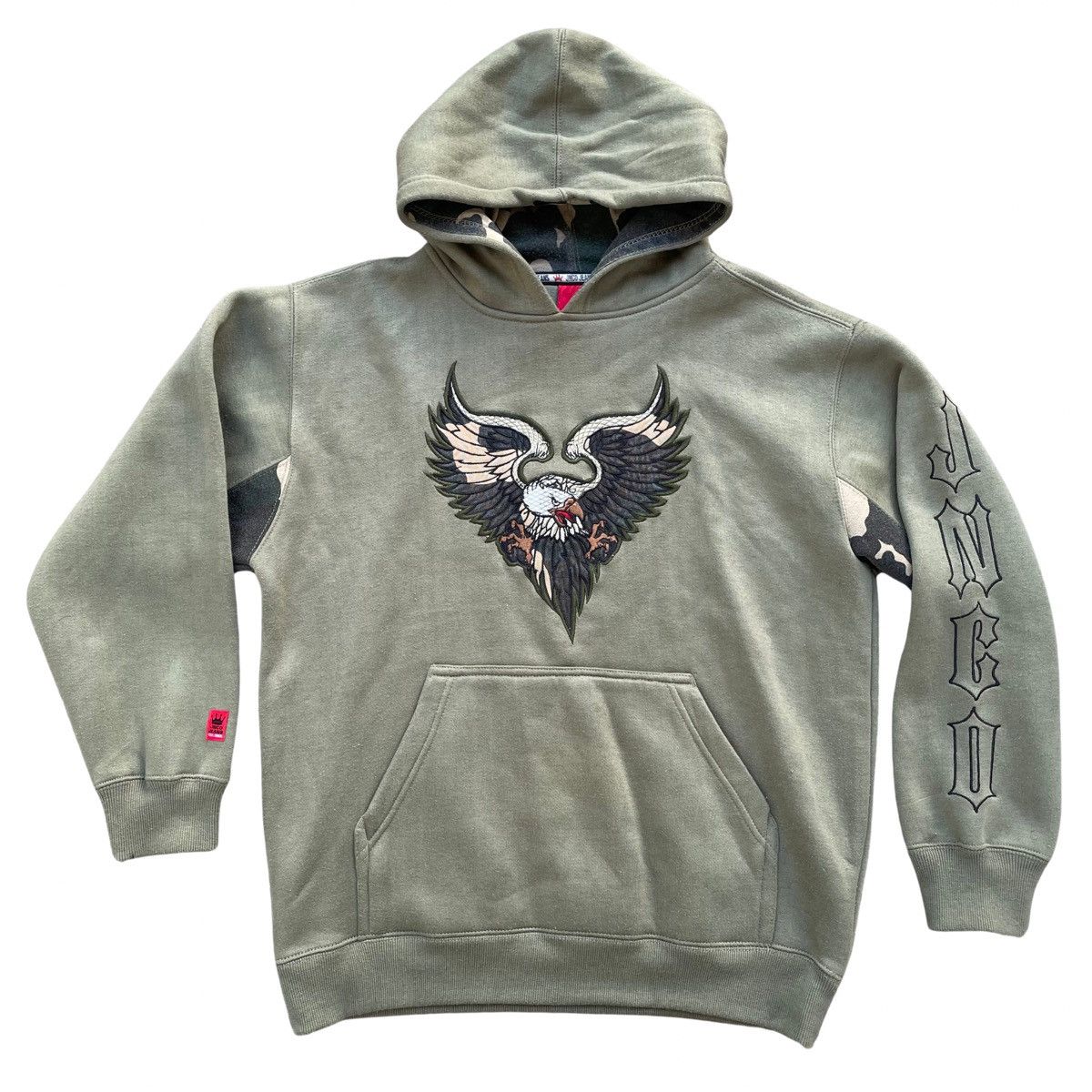 JNCO × Vintage Vintage Jnco Jeans Eagle Green Camo Hoodie Size XL Size US XL / EU 56 / 4 - 1 Thumbnail