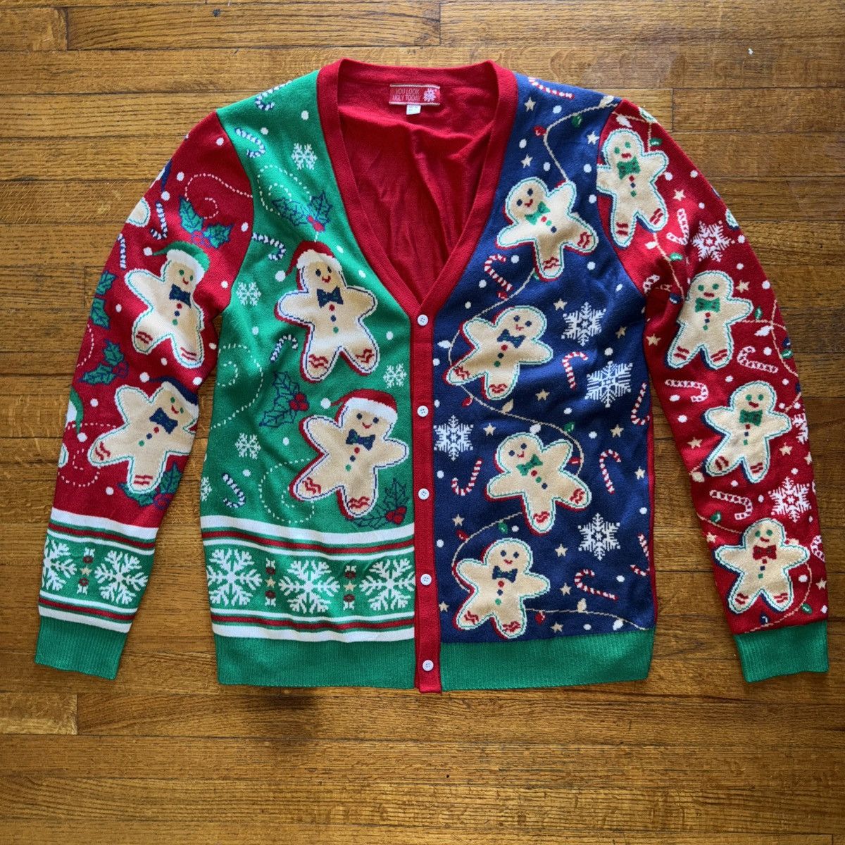Vintage Gingerbread holiday cardigan long sleeve button up Size M / US 6-8 / IT 42-44 - 1 Thumbnail