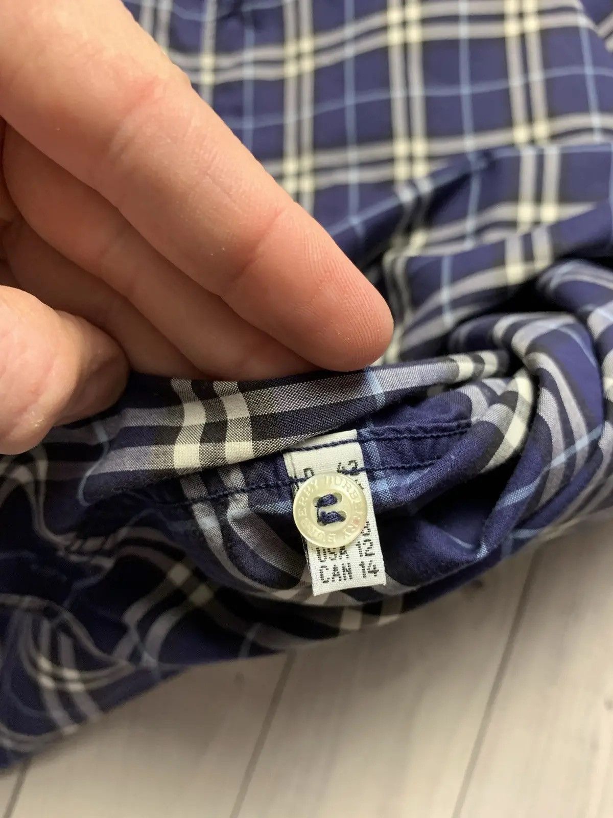 Burberry Vintage Burberry blue plaid shirt long sleeve women's rare Size XL / US 12-14 / IT 48-50 - 6 Thumbnail