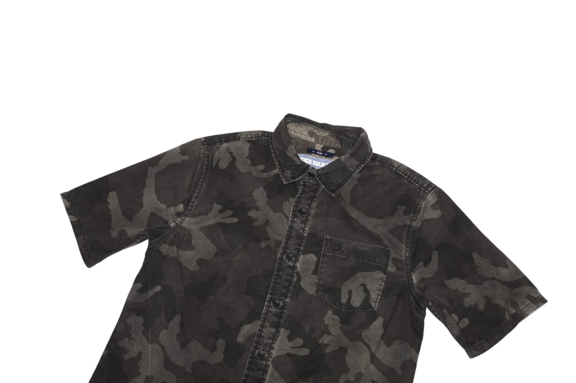 True Religion True Religion Slim Fit Raw Cut Camo S/S Denim Shirt Size US S / EU 44-46 / 1 - 3 Thumbnail