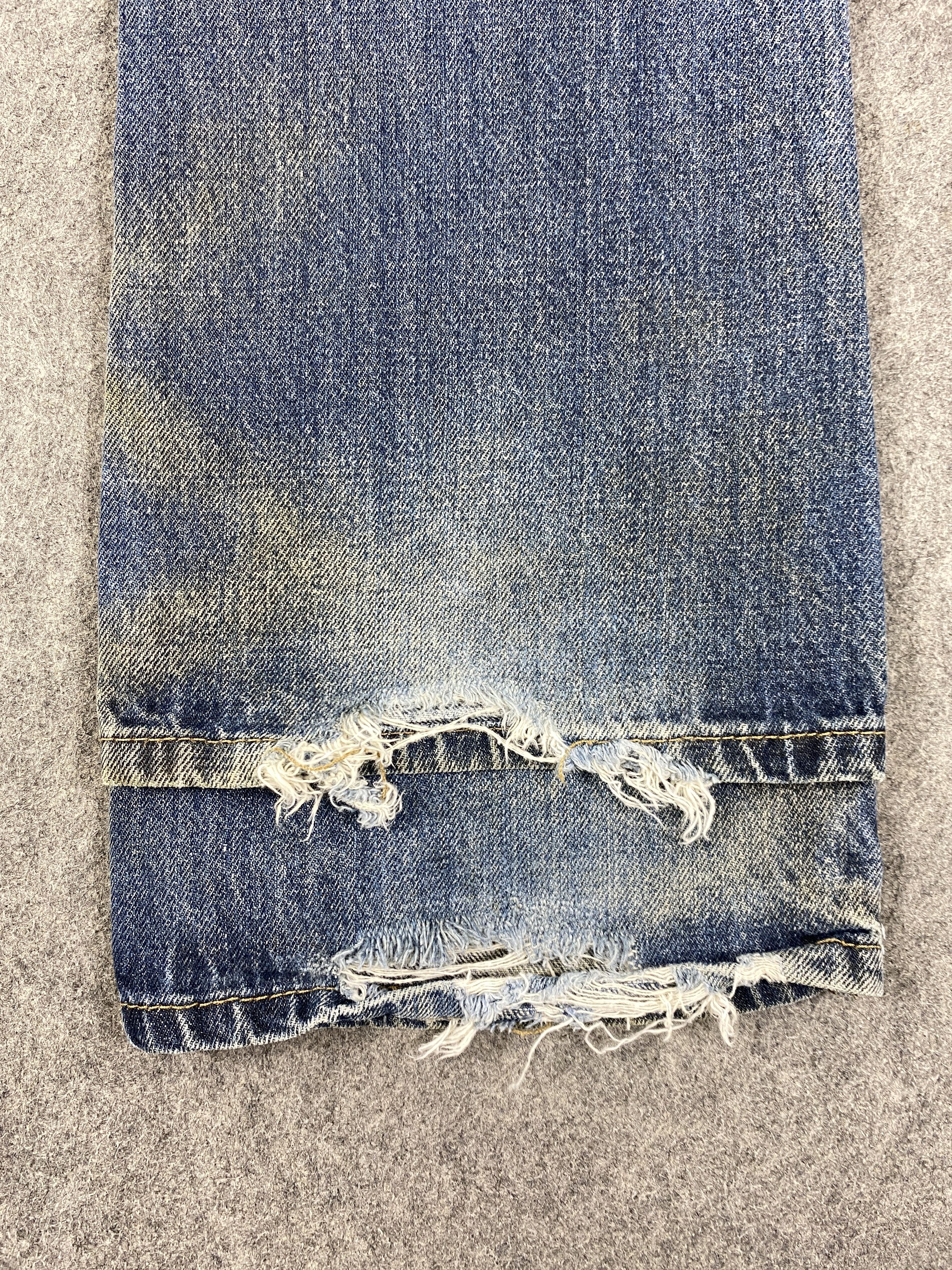 Japanese Brand Dirty Faded Blue Vintage Levis 527 Flare Jeans 33x29 -JN3206 Size US 33 - 15 Thumbnail