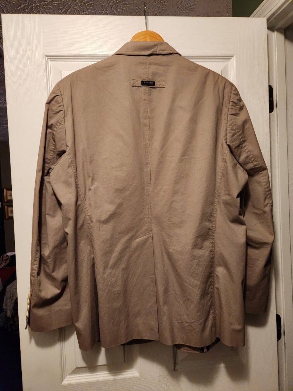 Report Collection Report men's khaki 100%cotton sport coat blazer jacket XL/44 Size 44R - 5 Thumbnail