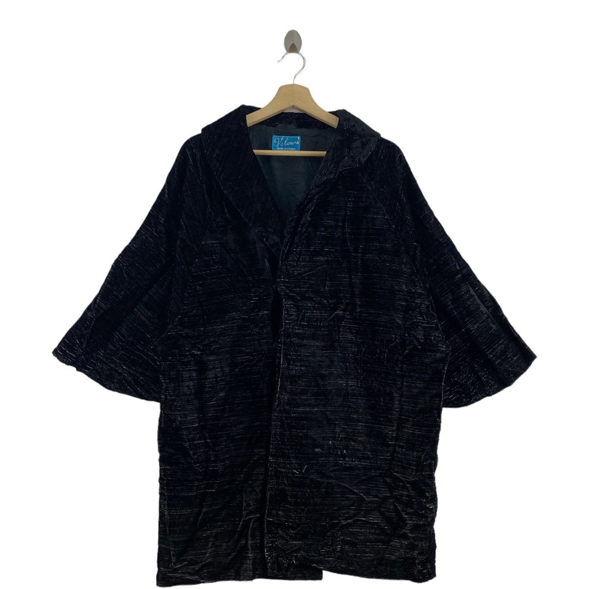Velour VELOUR France Brand Stripes Velvet Long Black Coat Size US XL / EU 56 / 4 - 1 Thumbnail