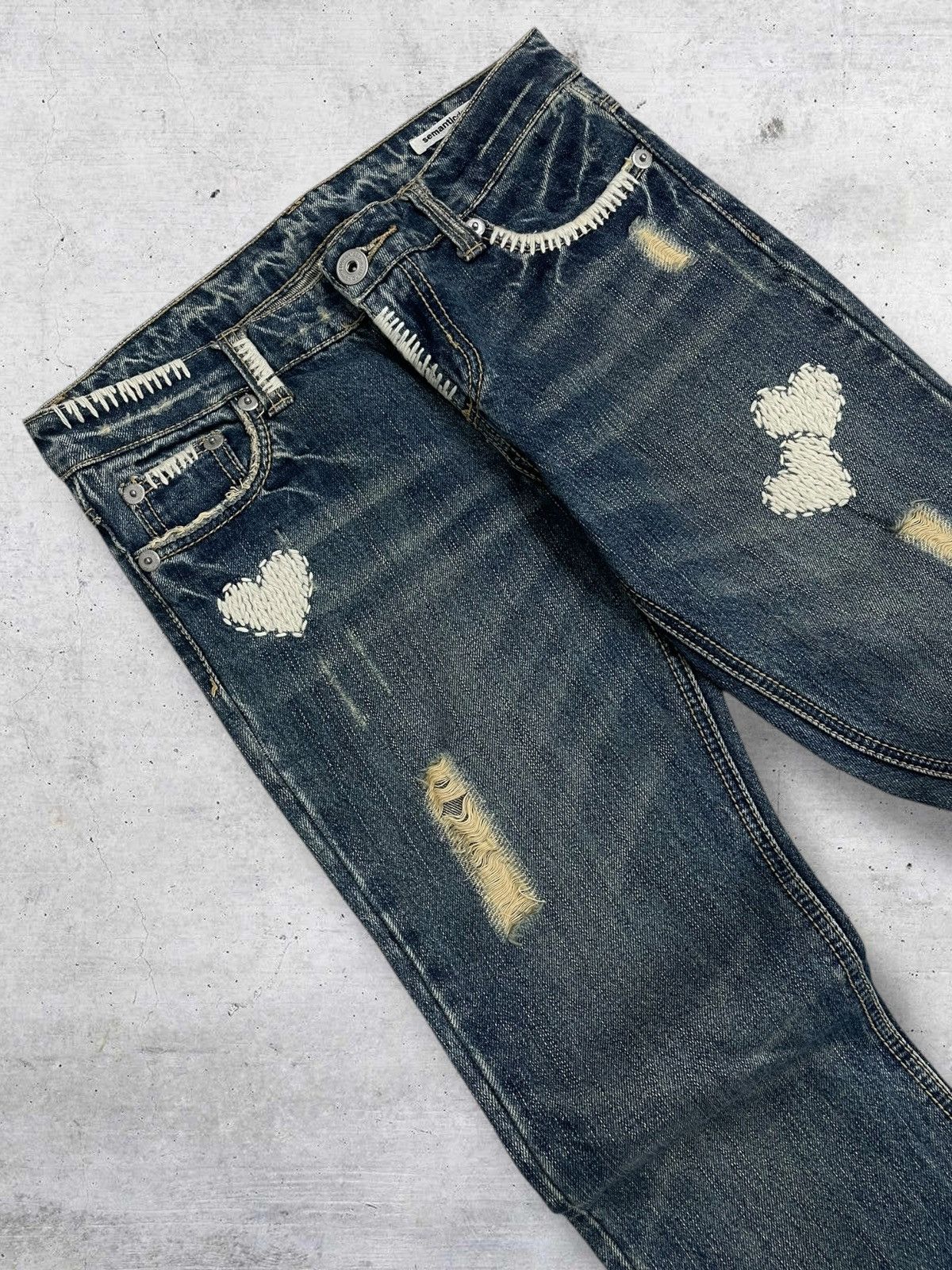 semanticdesign VINTAGE SEMANTIC DESIGN OG JAPAN DESIGNER FLARE RIPPED DENIM Size US 30 / EU 46 - 7 Thumbnail