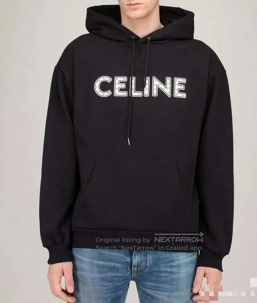 Celine Celine Black Hooded Sweatshirt with Logo. Size M / US 6-8 / IT 42-44 - 7 Thumbnail