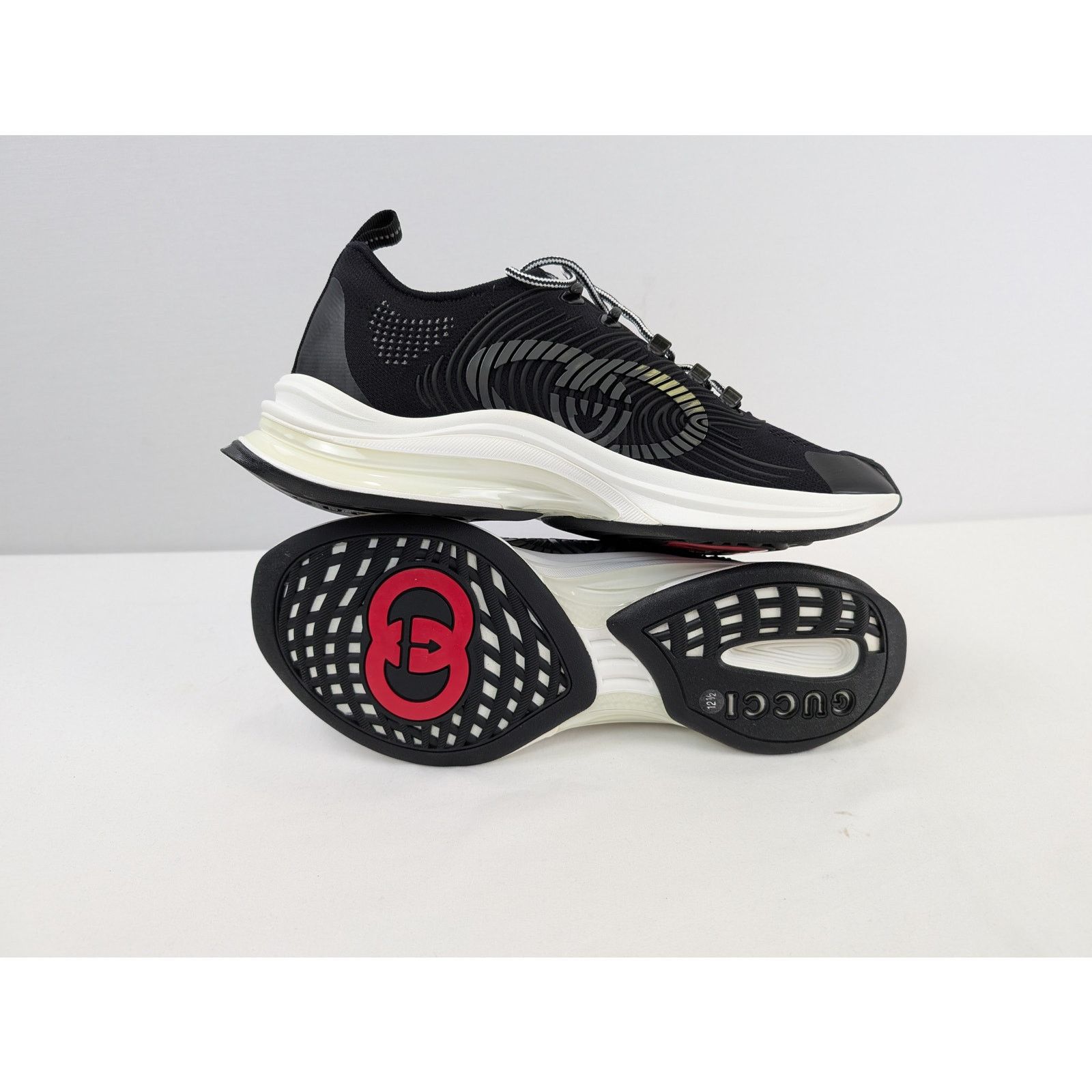 Gucci o1rshd1 Men's Run Sneakers in Black/White Size US 13 / EU 46 - 14 Thumbnail
