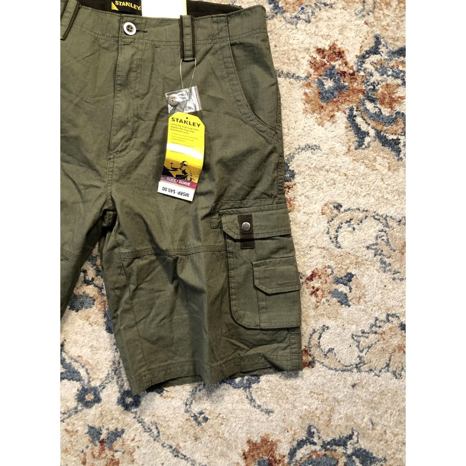 Vintage Stanley Cargo Shorts Mens 34 Green Cotton Rip Stop Utility Pockets Cargo Shorts Mens 34 Green Cotton Rip Stop Utility Work Pockets Size US 34 / EU 50 - 5 Thumbnail