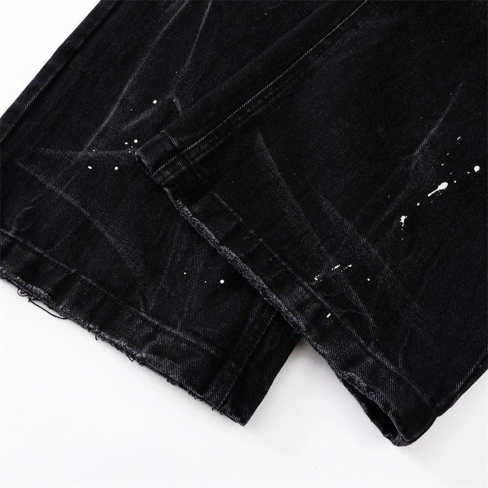 Jean Men's punk washed distressed straight-leg jeans Size US 32 / EU 48 - 6 Thumbnail