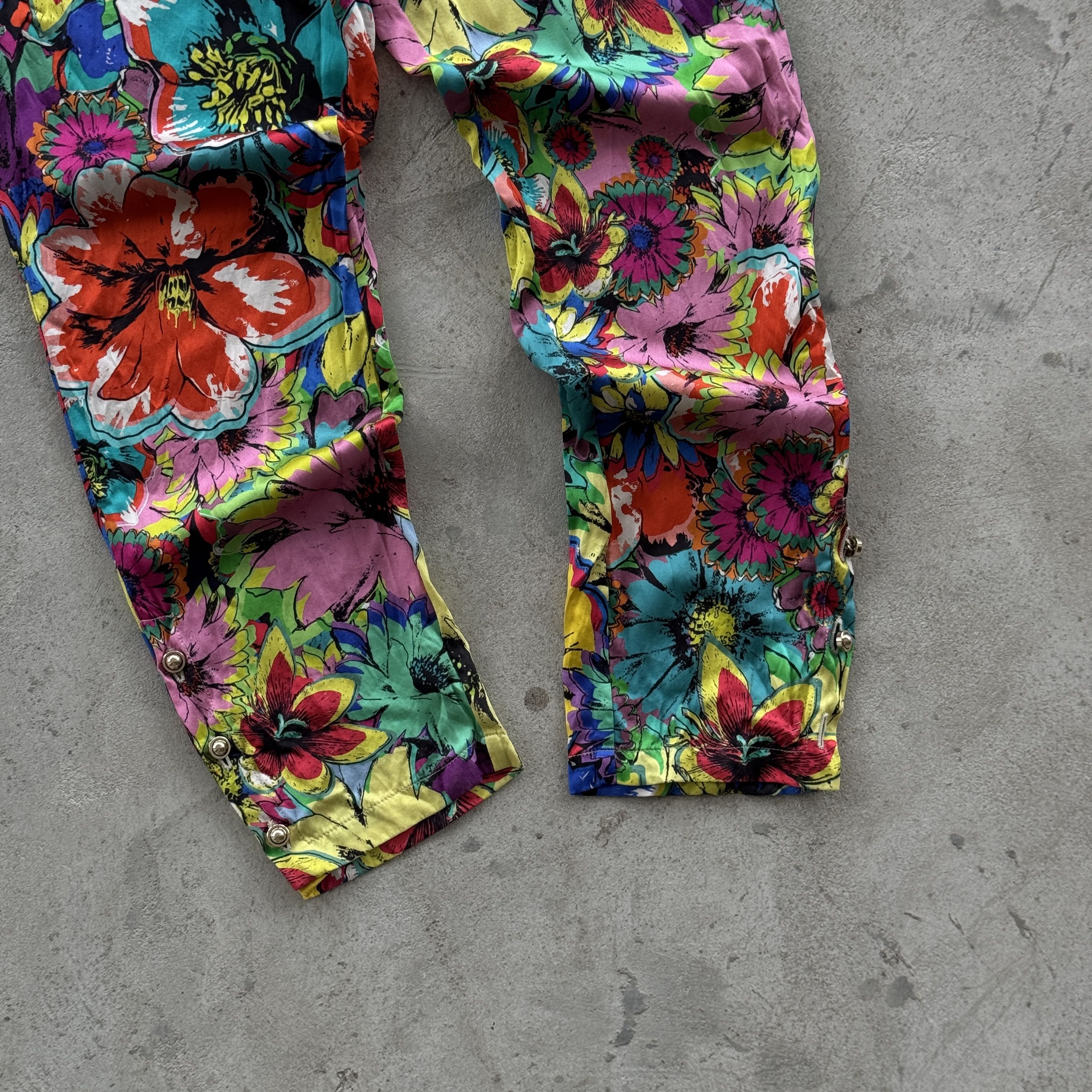 Roberto Cavalli Roberto Cavalli 100% Silk Floral Print Pants Women Size 26" / US 2 / IT 38 - 3 Thumbnail