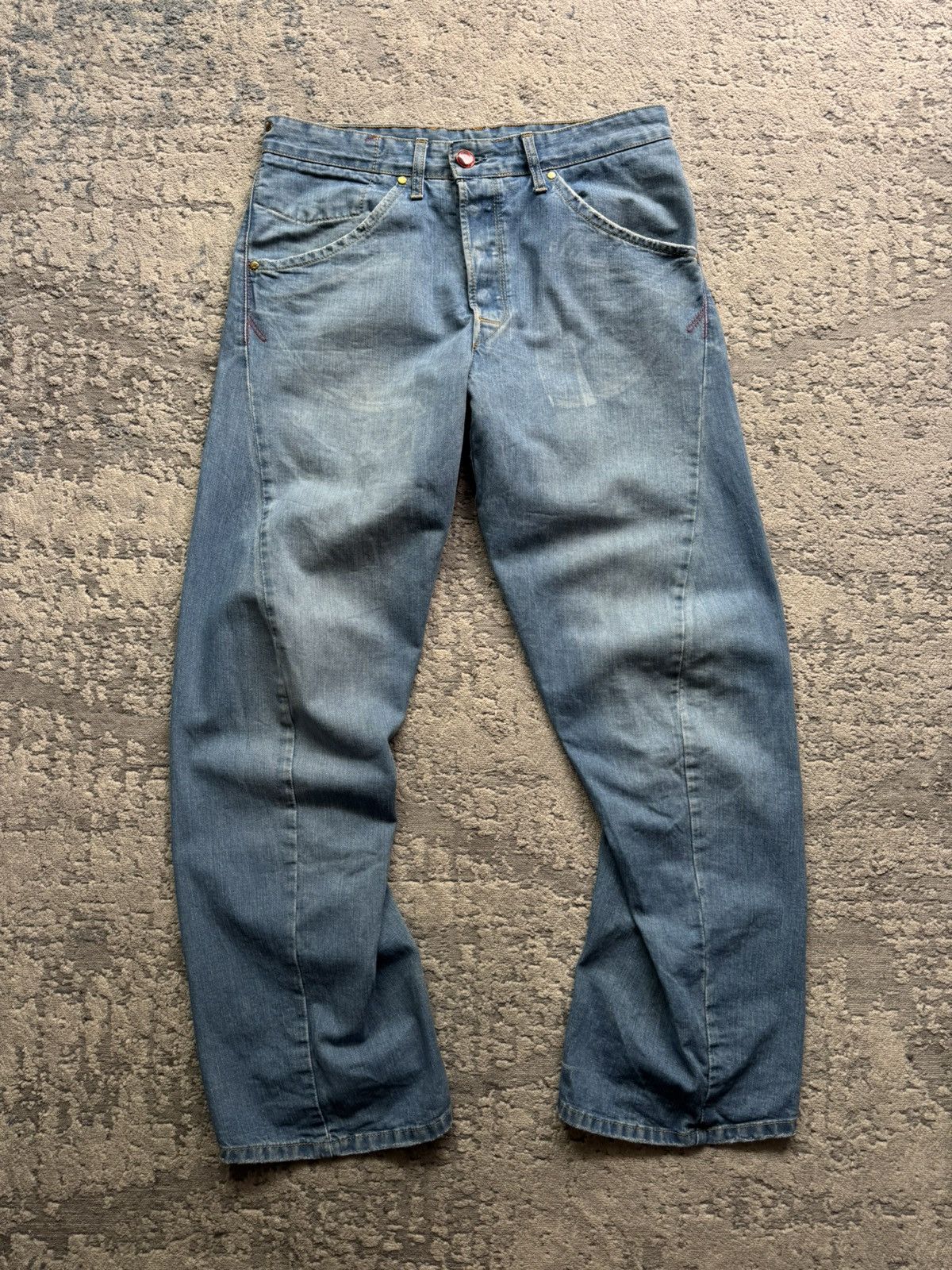 Levi's Vintage Clothing Levis Engineered Buckle Back Vintage Twisted Jeans 31x32 Size US 31 - 2 Thumbnail