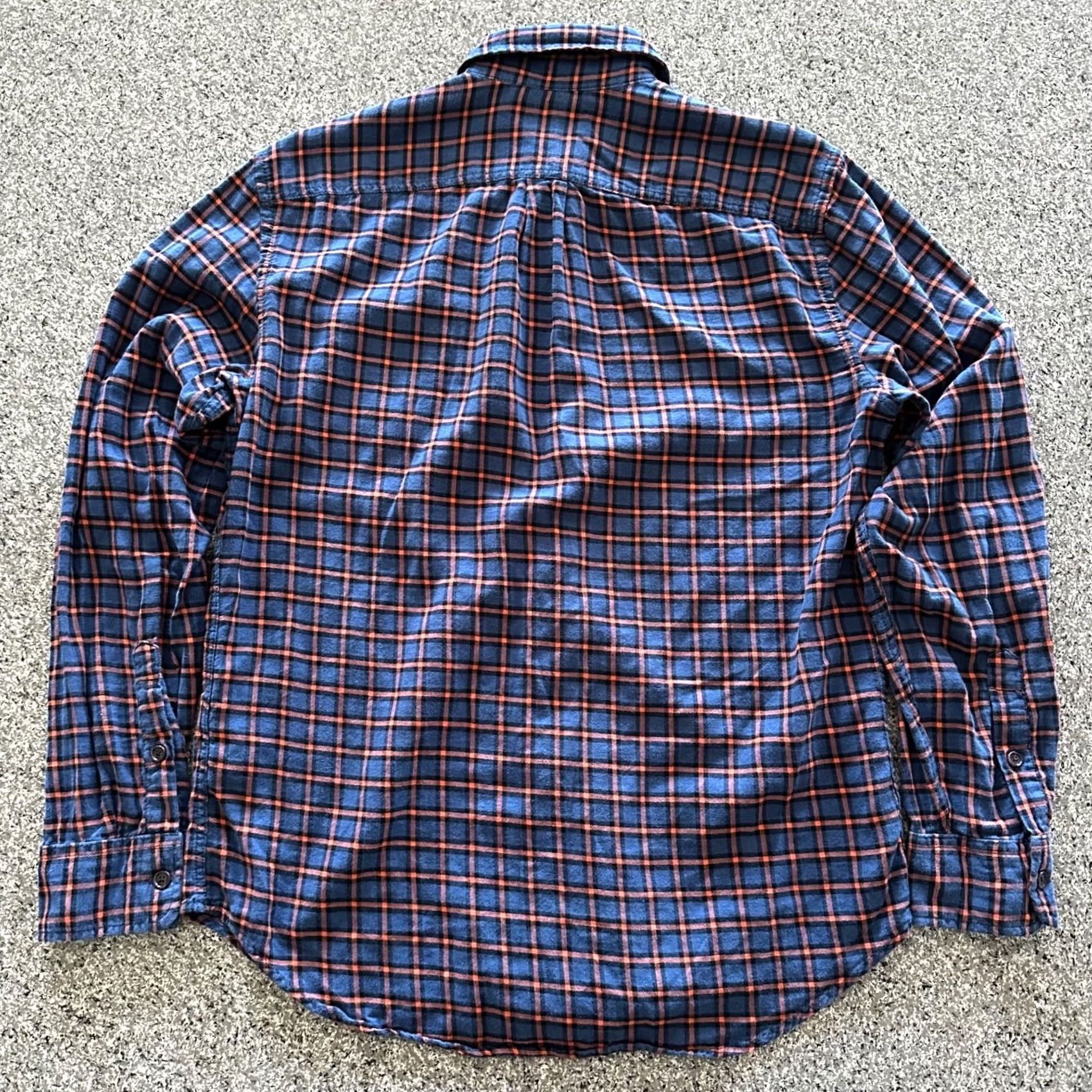 Gap Gap Shirt Mens S Flannel Button-Up Blue Plaid 98% Cotton 2% Spandex Stretch Size US S / EU 44-46 / 1 - 4 Thumbnail