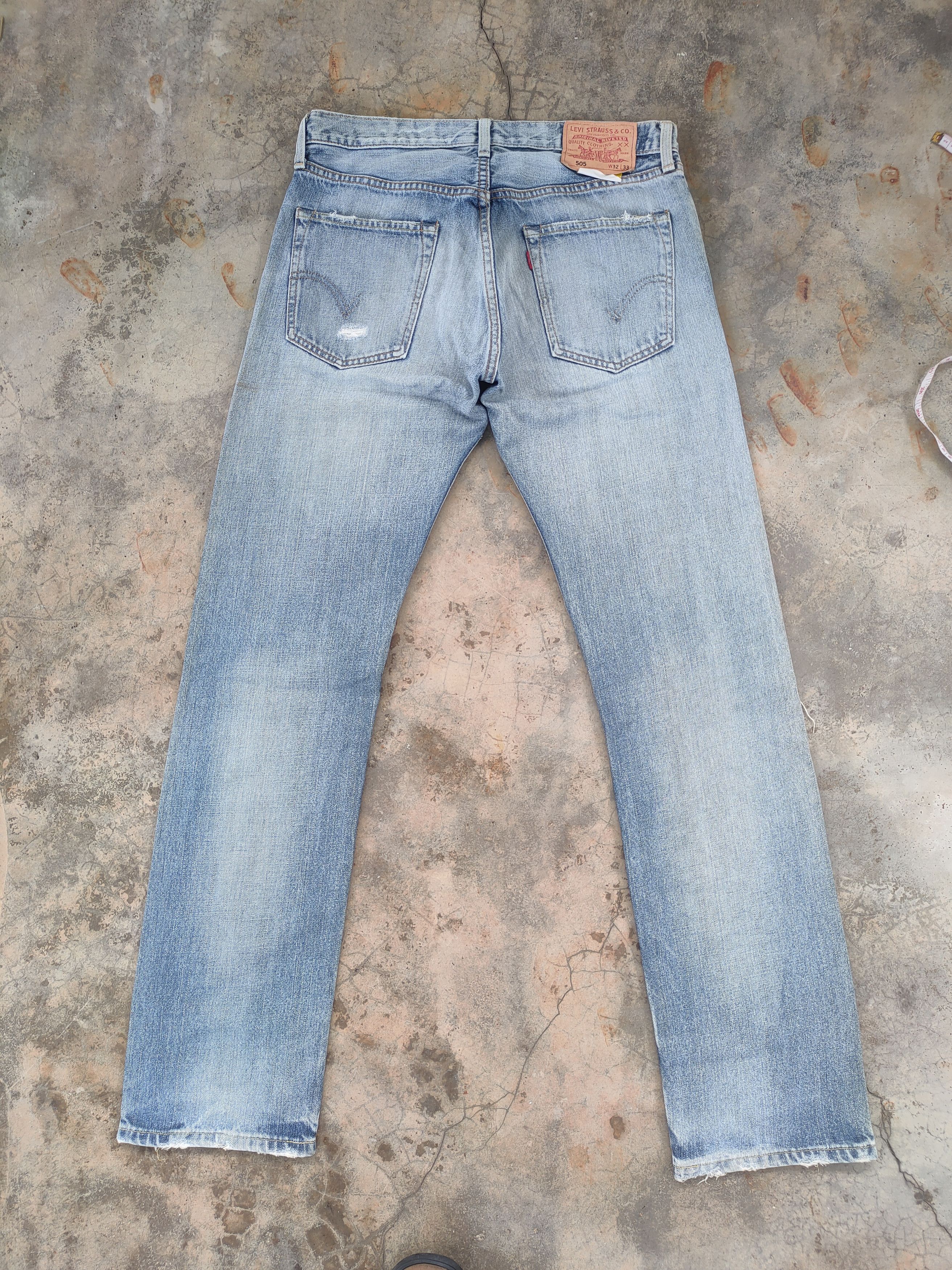 Jean W32×33 VINTAGE LEVI'S 505 FADED WASH DISTRESSED JEANS PANTS Size US 32 / EU 48 - 7 Thumbnail