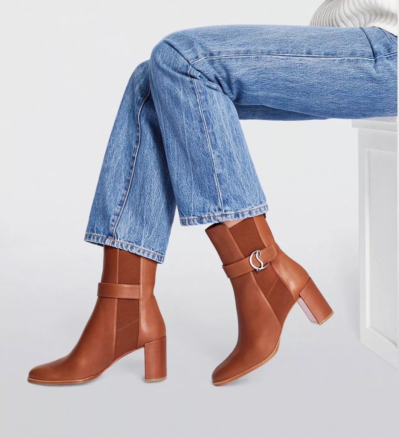 Christian Louboutin Christian Louboutin Leather 70 Chelsea Booties size 37.5 Size US 7.5 / IT 37.5 - 2 Thumbnail