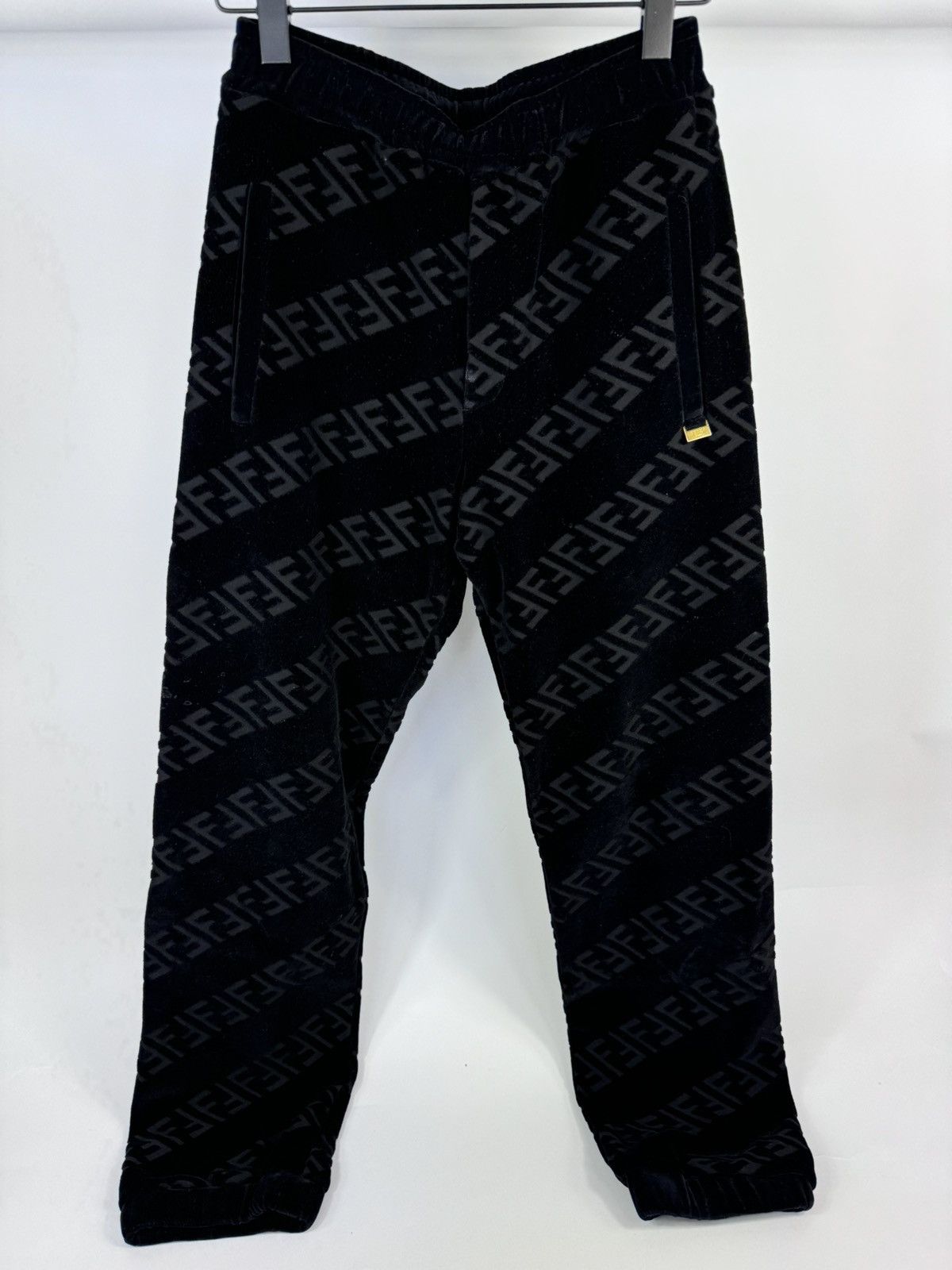 Fendi LOGO PRINT VELVET JOGGERS Size US 30 / EU 46 - 1 Thumbnail