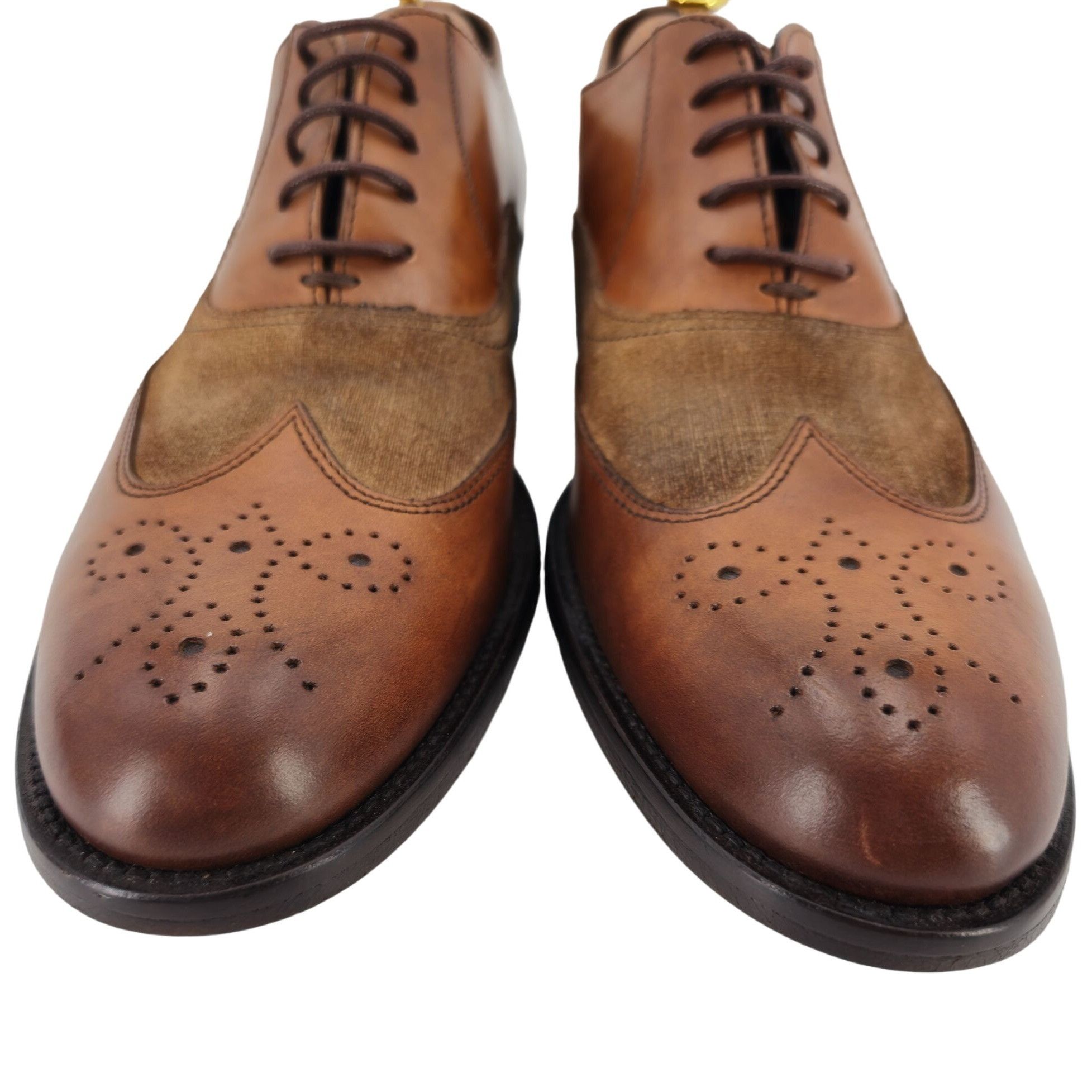 Bruno Magli New Bruno Magli Italy Brown Leather Suede Wingtip Oxfords 10 Size US 10 / EU 43 - 10 Thumbnail