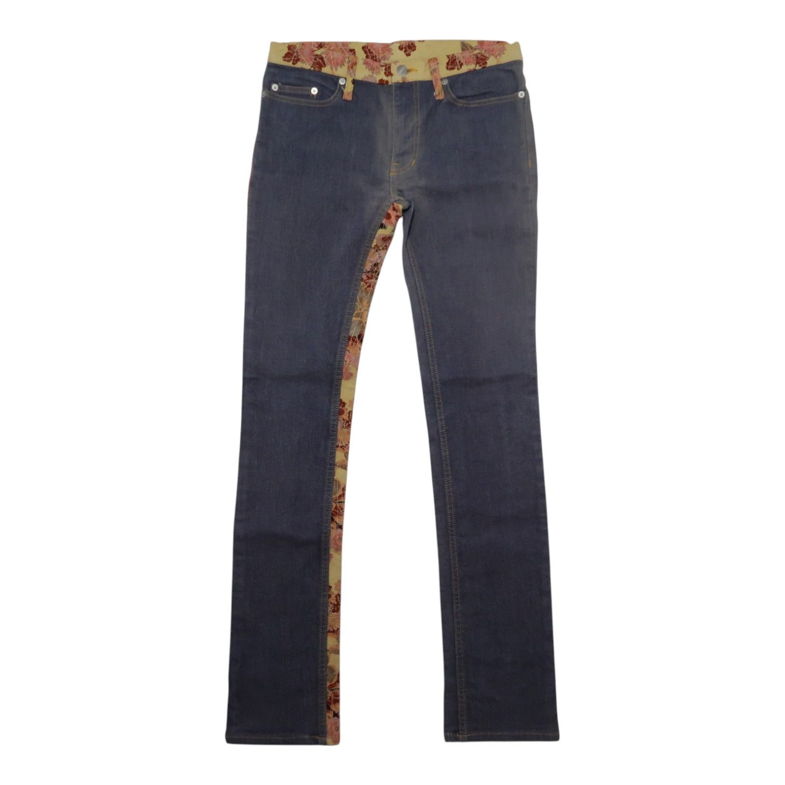 Japanese Brand 1990s Vintage Glamdy Karakuri Tamashii Boro Denim Floral Size US 30 / EU 46 - 2 Thumbnail