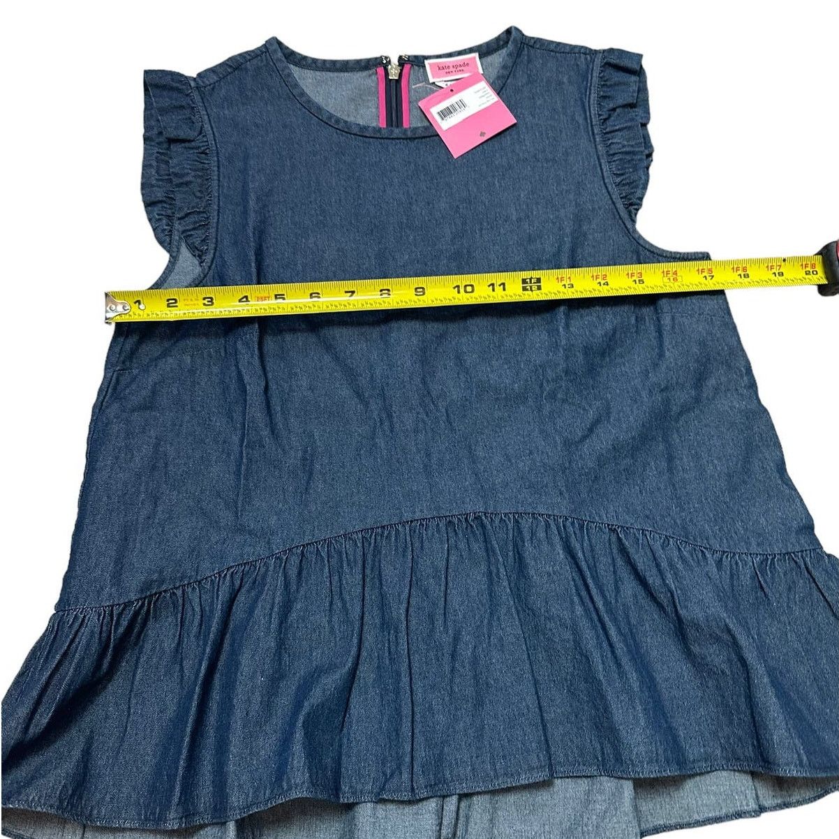 Kate Spade Kate Spade Chambray Flounce Top size 6 Casual Indigo Size M / US 6-8 / IT 42-44 - 6 Thumbnail