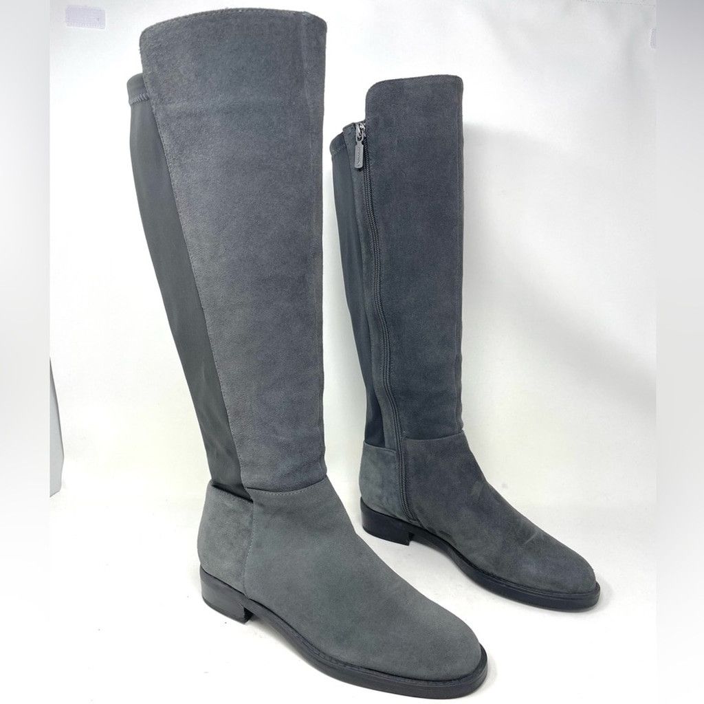 Blondo Blondo Waterproof Grey Suede Leather Riding Boots Size 7.5 Size US 7.5 / IT 37.5 - 4 Thumbnail