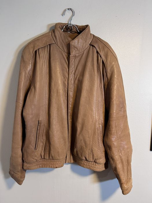 Vintage Vintage Peanut Butter Leather Jacket Grailed