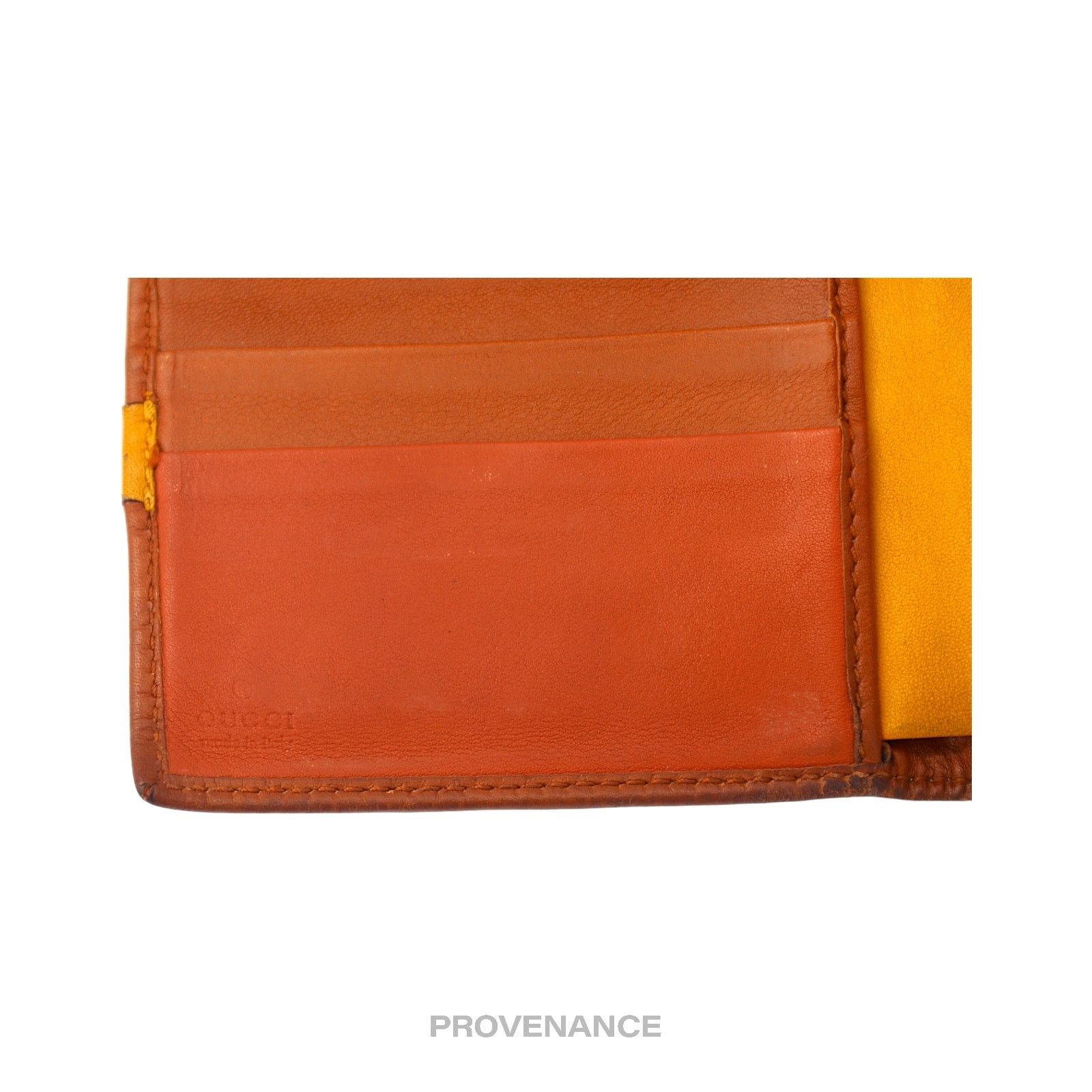 Gucci 🔴 Gucci Bifold Wallet - Orange GG MicroGuccissima Patchwork Size ONE SIZE - 5 Thumbnail