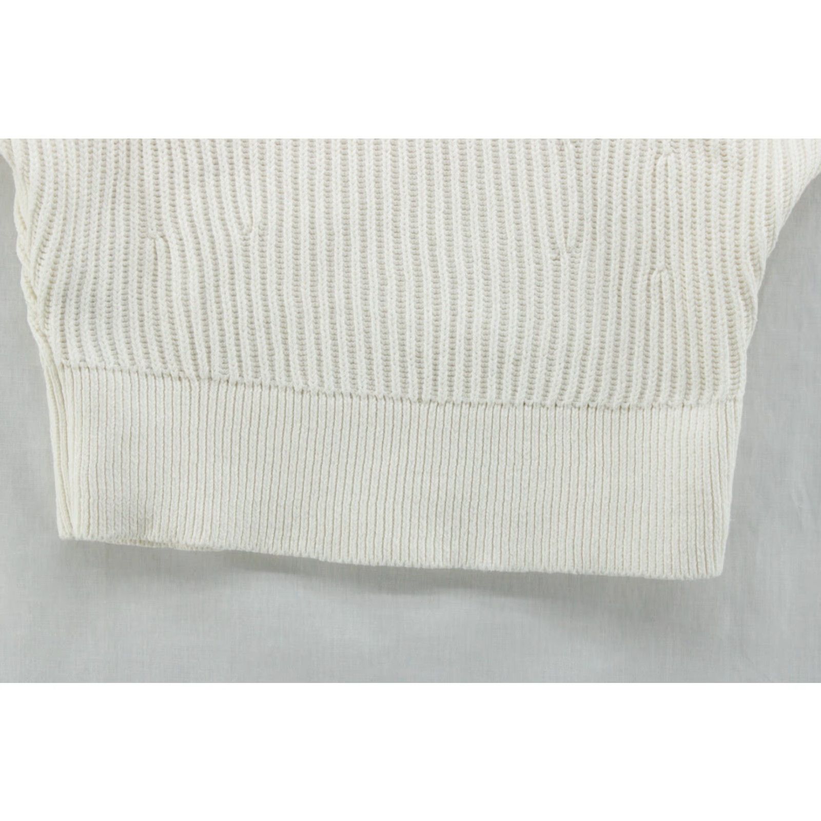 Banana Republic VINTAGE Banana Republic Snow Day Sweater Womens M White Ribbed Chunky Drop Shoulder Size M / US 6-8 / IT 42-44 - 5 Thumbnail