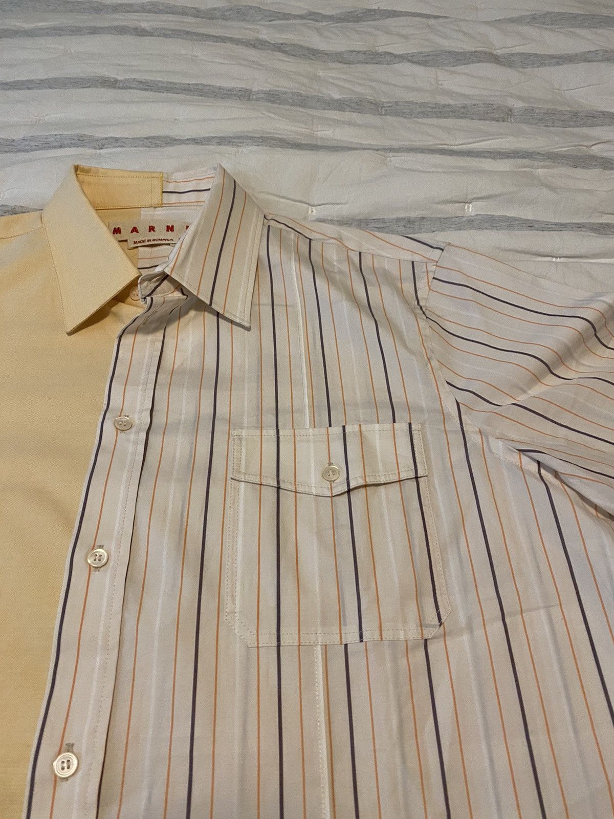Marni Marni Half Poplin Stripe Shirt Sz54 NWT Size US XXL / EU 58 / 5 - 6 Thumbnail
