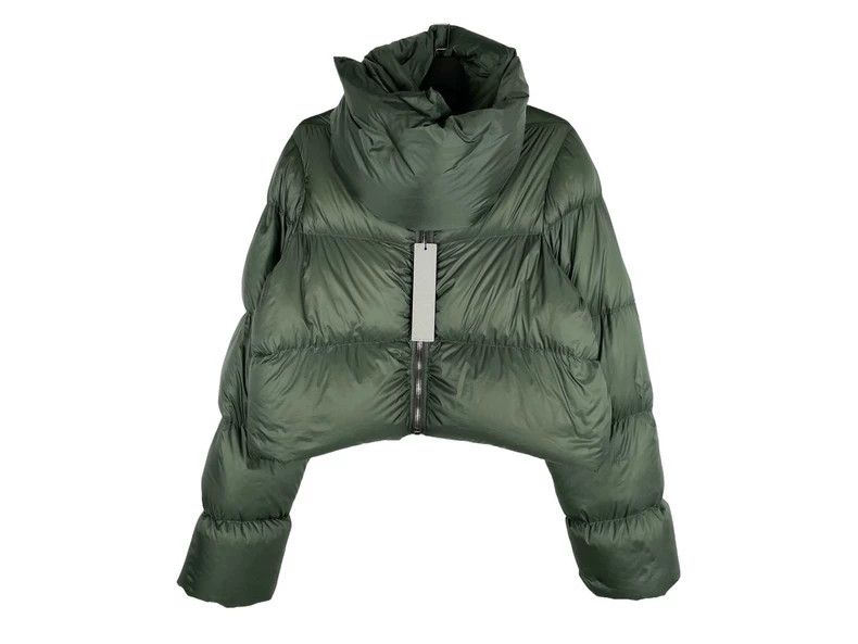 Rick Owens Rick Owens size 6 FW21 Green Neck Profile Down Jacket Size US M / EU 48-50 / 2 - 1 Thumbnail