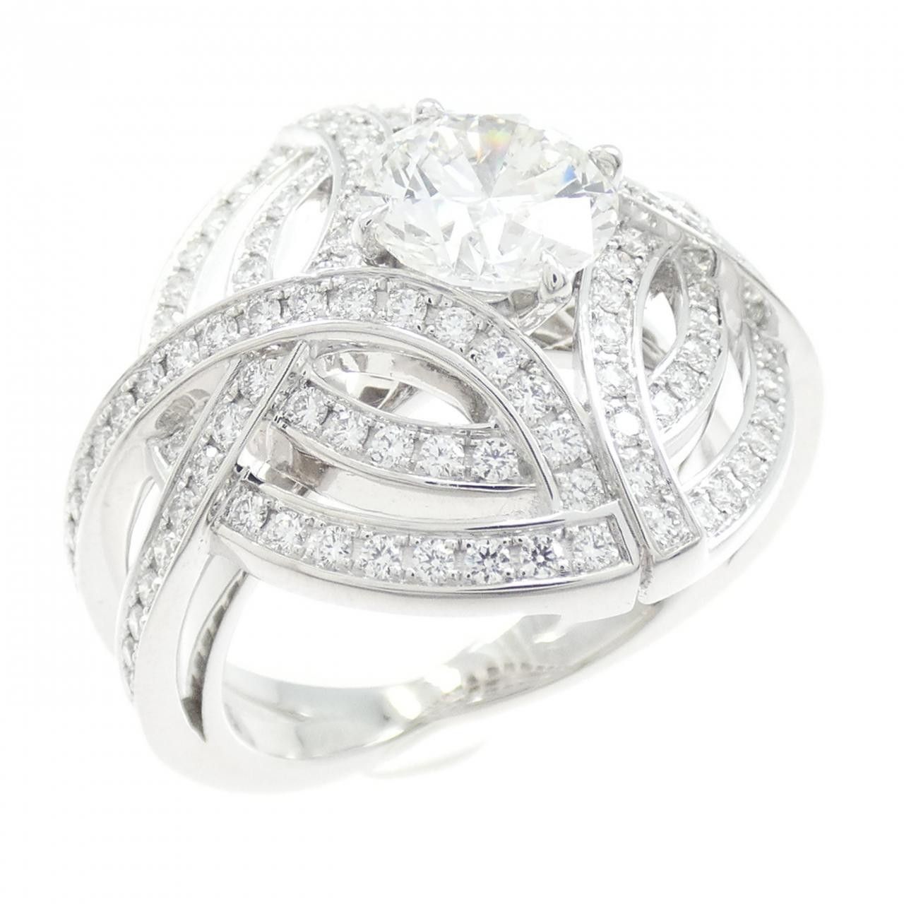 Cartier Cartier Cartier 750 White Gold Diamond Ring Size 14 Precious Metal Ring DUTY FREE for USA Size ONE SIZE - 1 Thumbnail