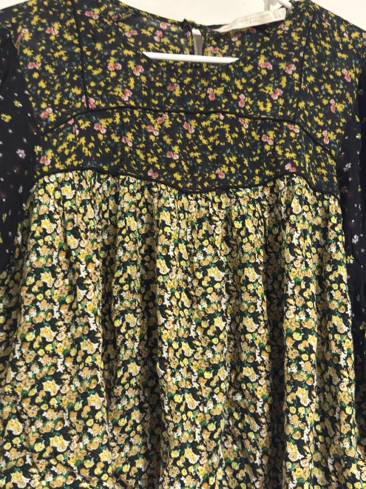 Zara Zara Trafaluc Floral Bohemian Cropped Cottage CoreTop Blouse Size L / US 10 / IT 46 - 4 Thumbnail