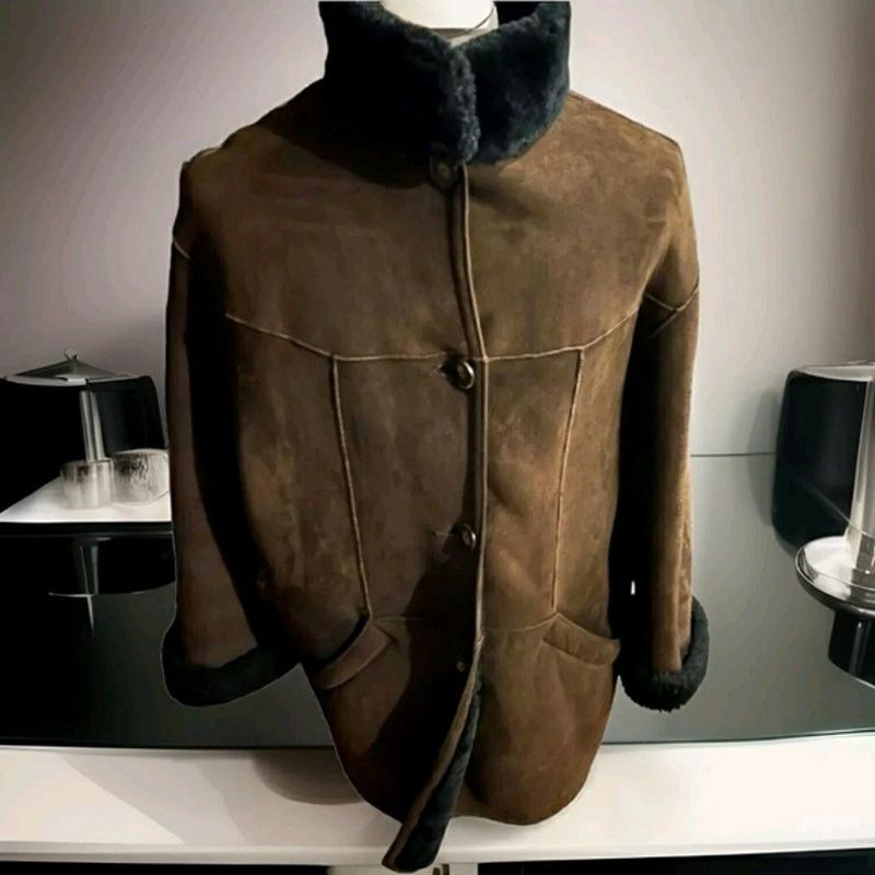 Other Womans Shearling Brown Leather Jacket Vintage USA SIZE S Size S / US 4 / IT 40 - 1 Thumbnail
