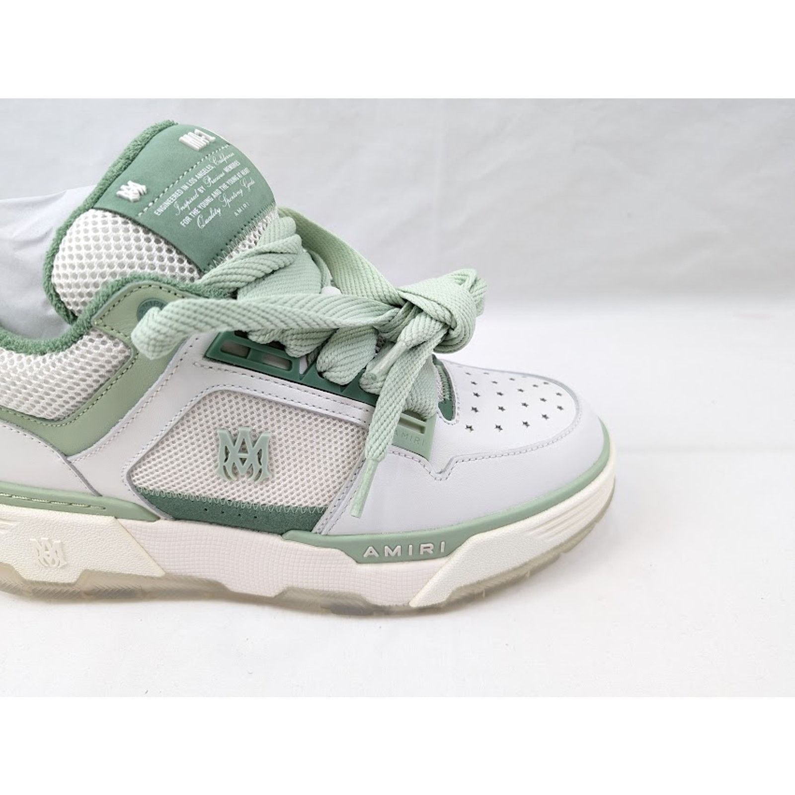 Amiri o1rshd1 MA-1 Low-Top Sneakers in White/Mint Size US 11 / EU 44 - 3 Thumbnail