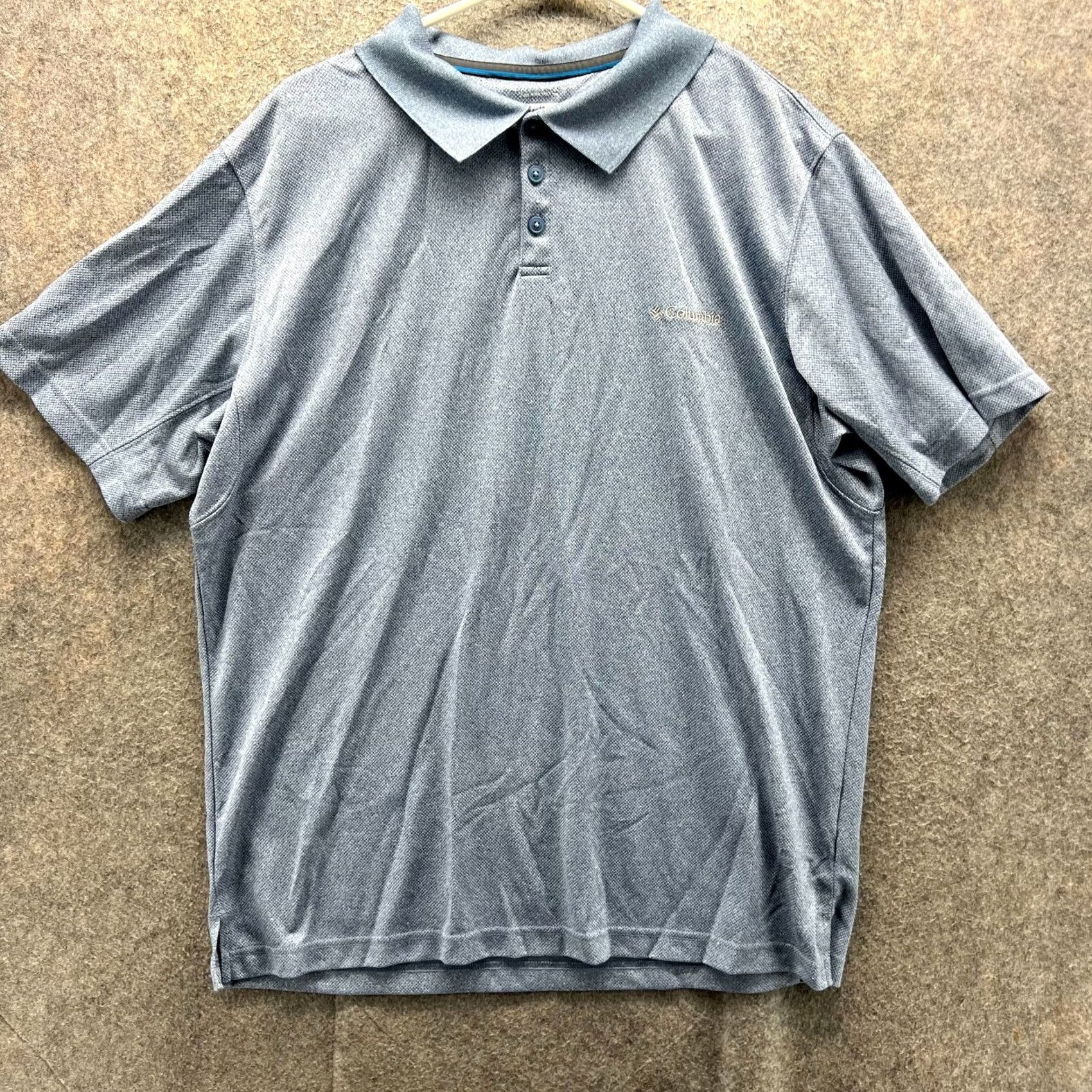 Vintage Columbia Polo Shirt Mens XL Blue Omni-Shield Stretch Heather Advantage Golf Shirt Size US XL / EU 56 / 4 - 2 Thumbnail