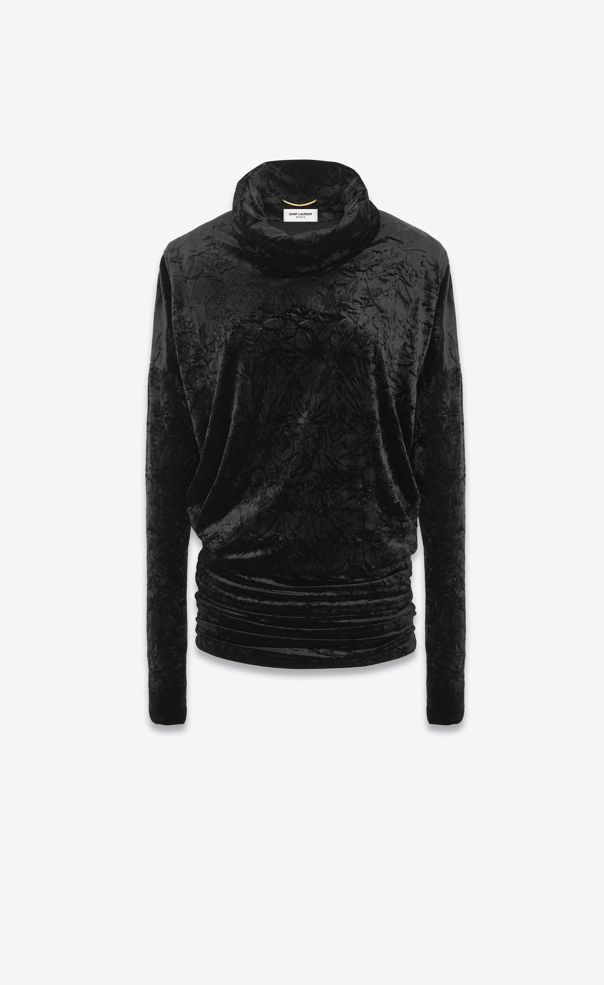 Saint Laurent Paris high-neck top in velvet Size XL / US 12-14 / IT 48-50 - 1 Thumbnail