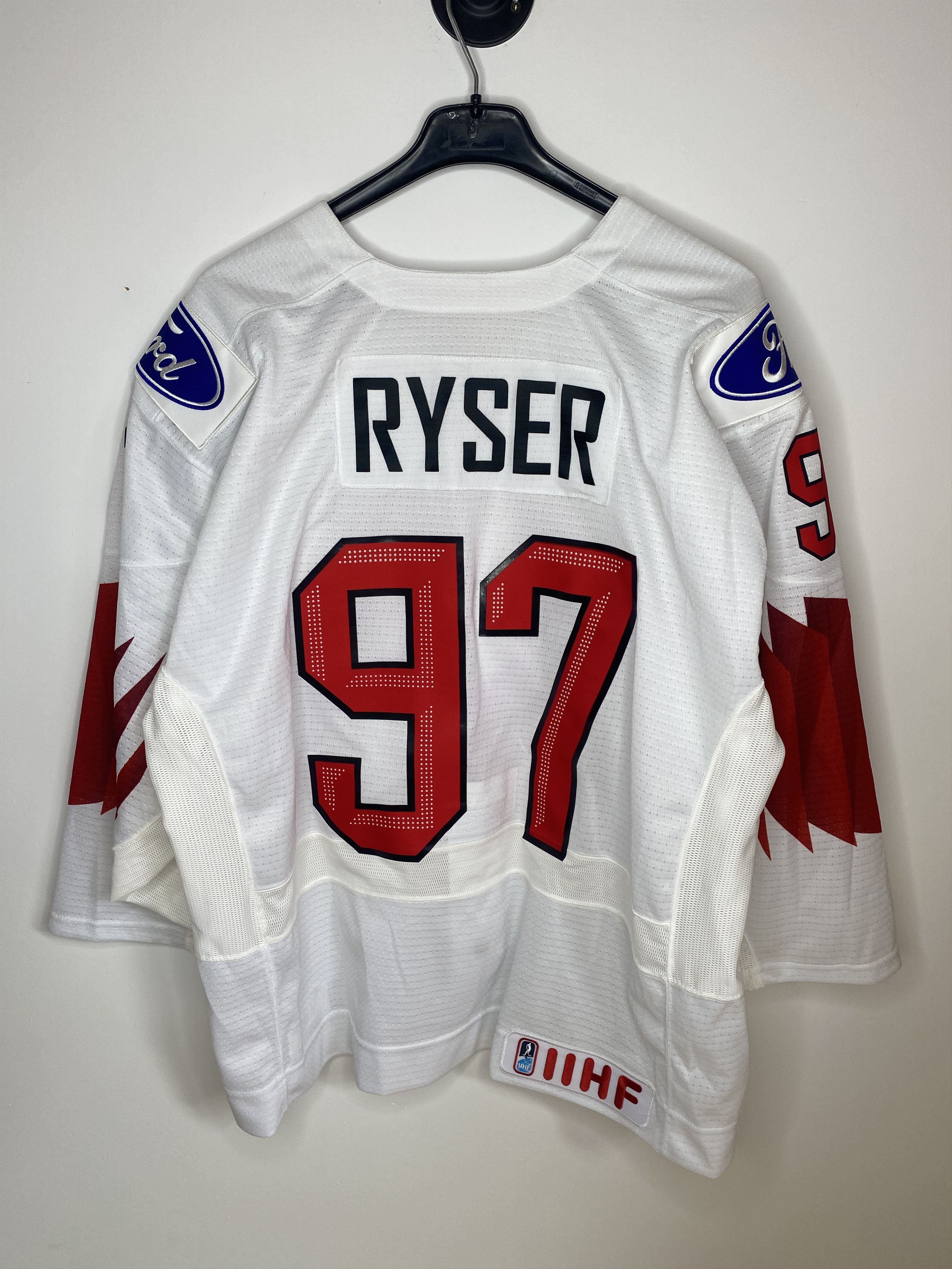 Nike #97 SWITZERLAND TEAM 2022 MATCH WORN ICE HOCKEY JERSEY SHIRT Size US L / EU 52-54 / 3 - 2 Thumbnail