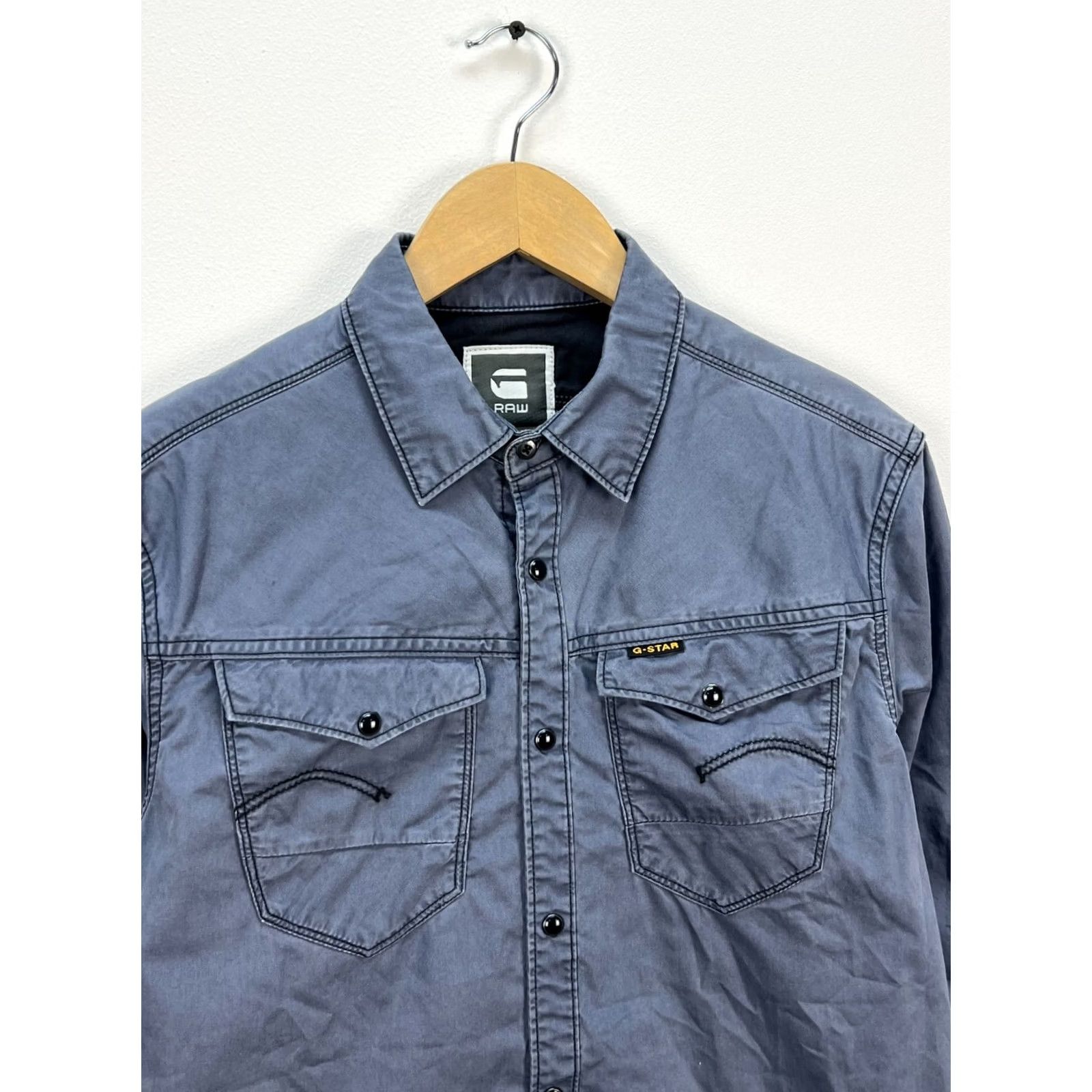 G-Star G-Star Raw ARC 3D Long Sleeve Shirt Western Size M MensButton-Up Collared Regular Fit Pockets Gray Blue Vintage Size US M / EU 48-50 / 2 - 2 Thumbnail