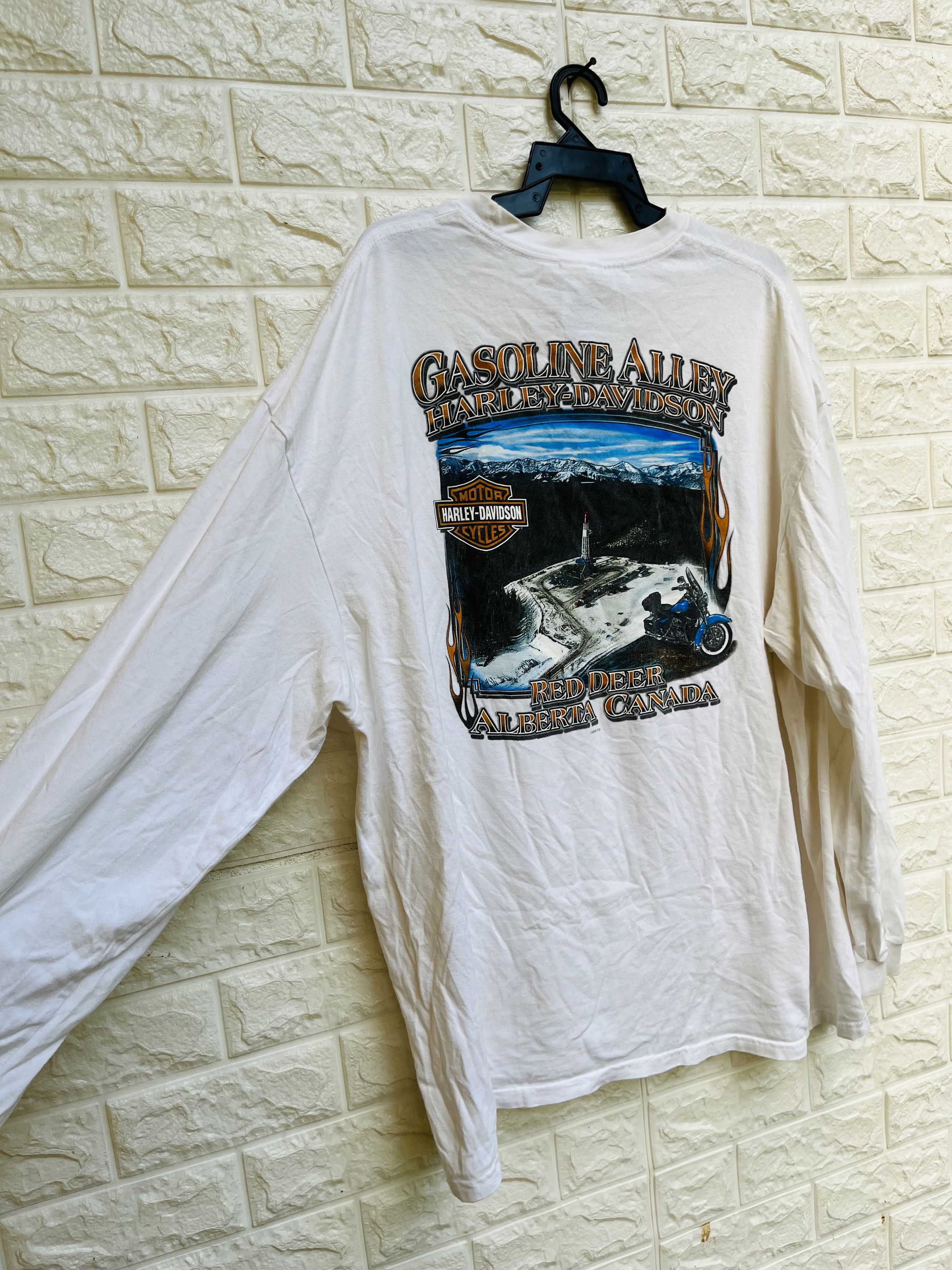 Harley Davidson × Vintage Vtg Harley Davidson Motorcycle Gasoline Alley Fashion Style Size US XXL / EU 58 / 5 - 3 Thumbnail
