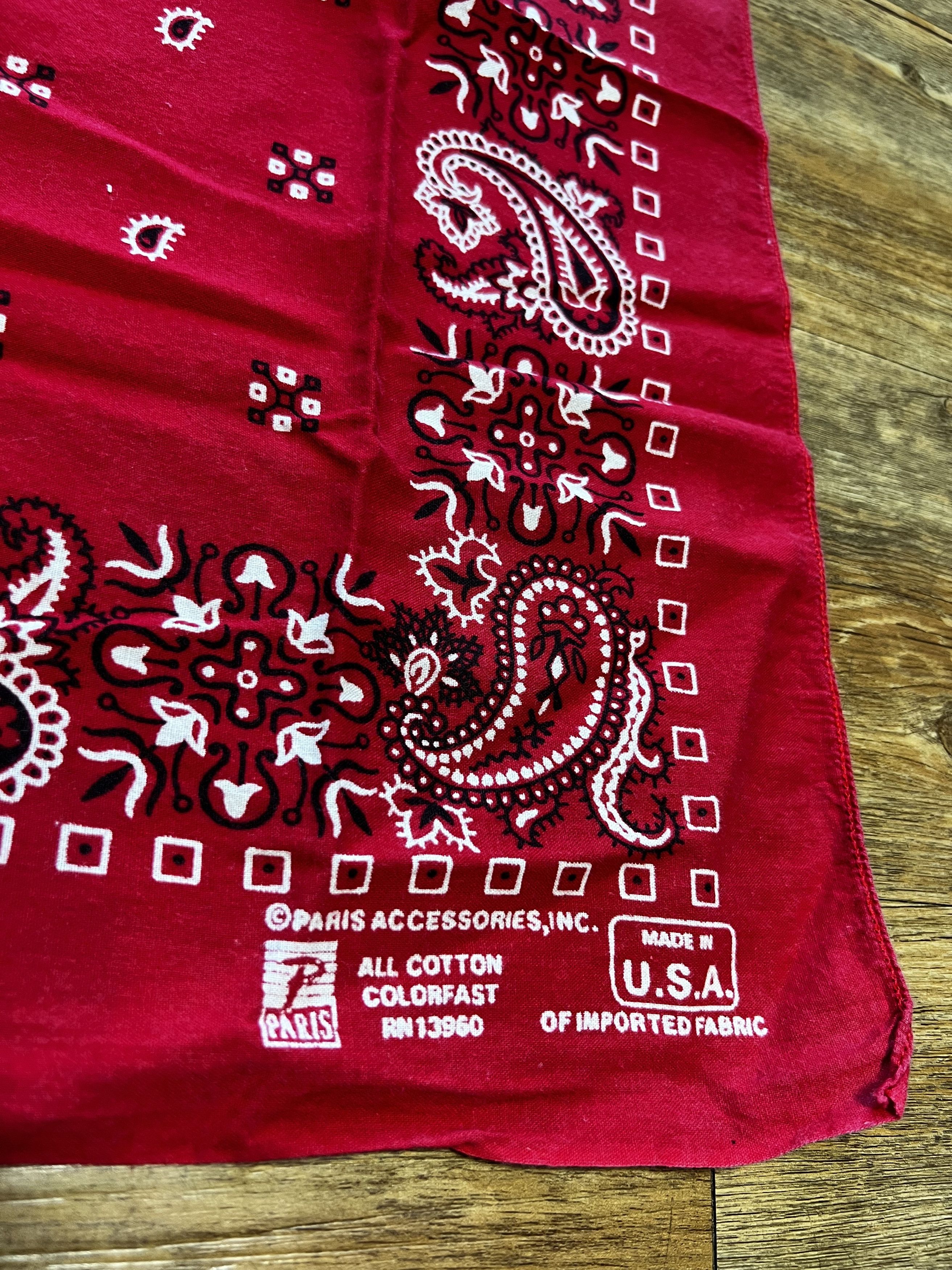 Vintage Vintage 70's-90's Red Paris Accessories Bandana RN13960 Size ONE SIZE - 2 Thumbnail