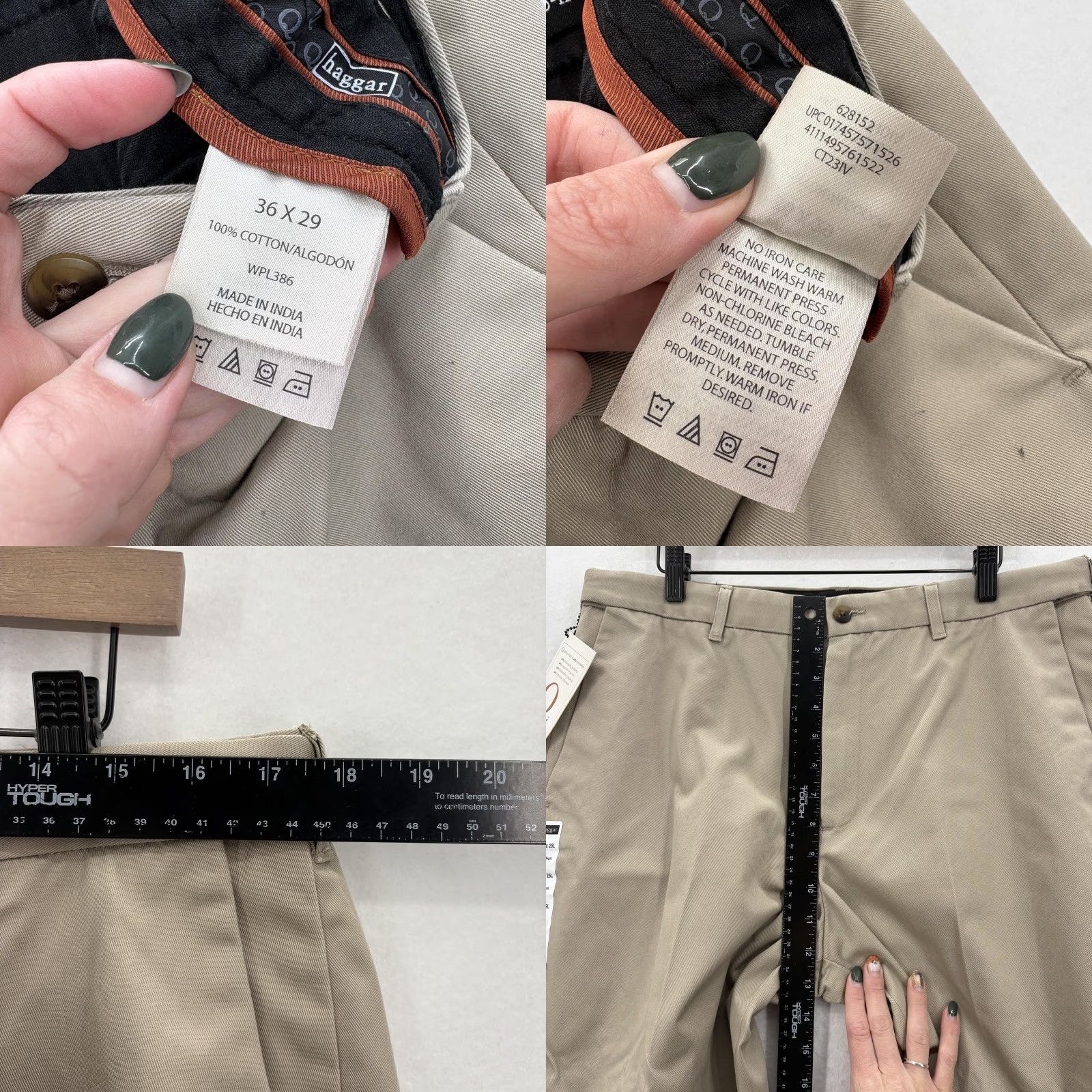 Haggar Haggar Work To Weekend Khaki Pants Mens 36x29 Tan No Iron Cotton Chinos Casual Size US 36 / EU 52 - 8 Thumbnail