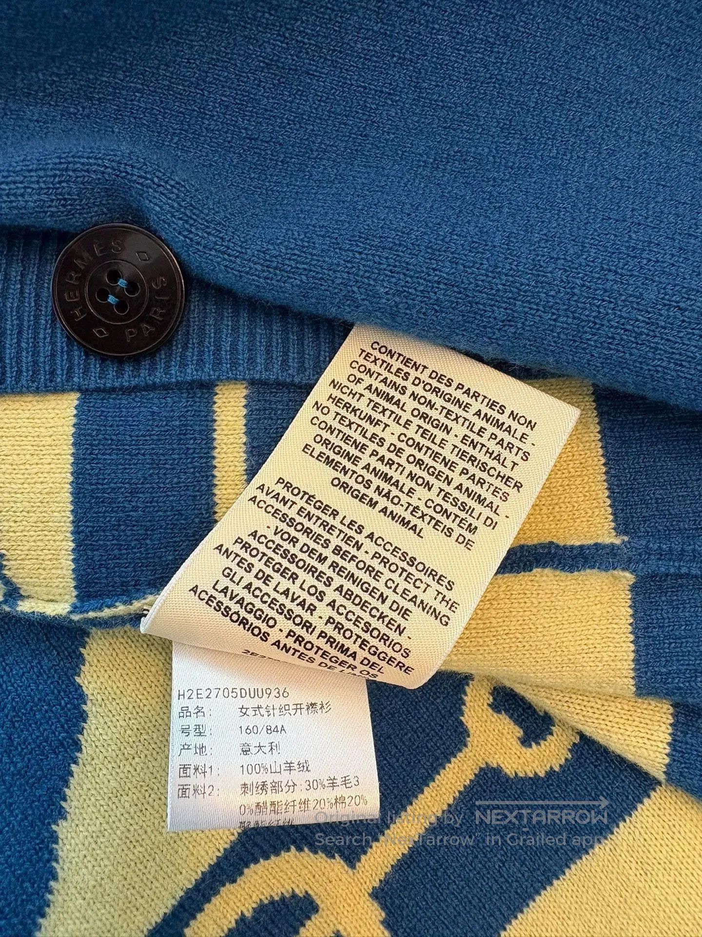 Hermes Hermes Blue Cardigan Sweater. Size US XXS / EU 40 - 8 Thumbnail
