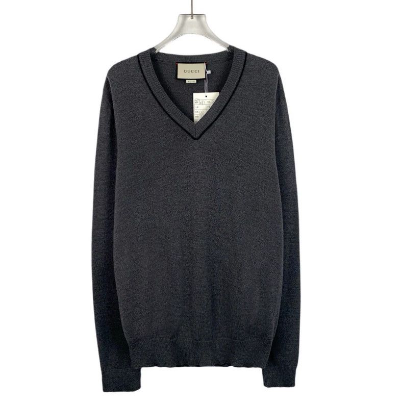 Gucci GucciDark gray wool V-neck long-sleeved sweater 2503-Nextar Size US XL / EU 56 / 4 - 1 Thumbnail
