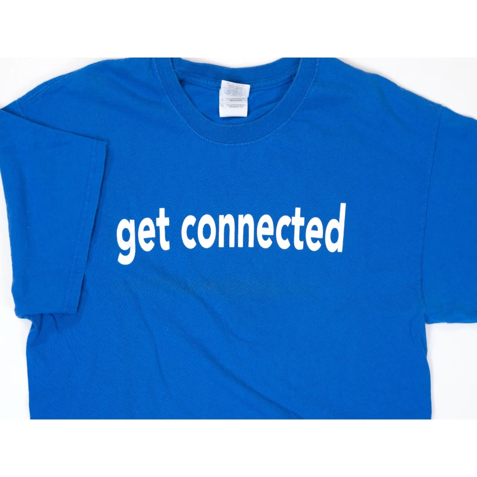 Vintage VINTAGE Internet Get Connected T-Shirt Men's L Blue Gilden 90s Rock N Roll Logo Short Sleeve Crew Neck Shirt Size US L / EU 52-54 / 3 - 3 Thumbnail