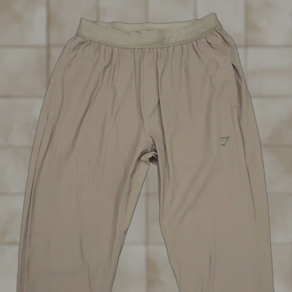 Gymshark Gymshark Pants Men Medium Brown Stuido Joggers Track Stretch Tapered Fitness Gym Size US 31 - 1 Thumbnail